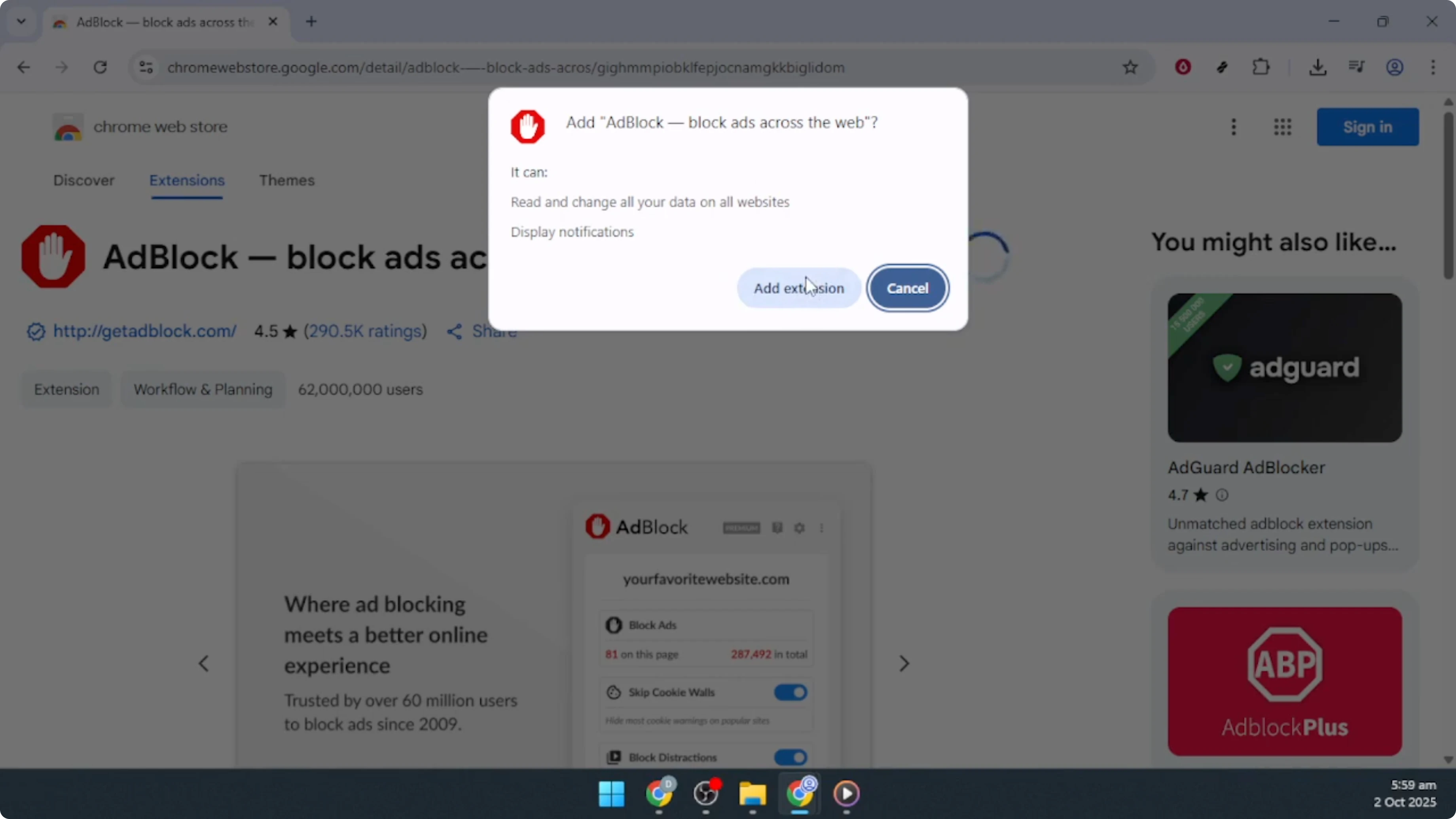 Screenshot from How To Add AdBlock in Google Chrome [2026 Guide] at 102s