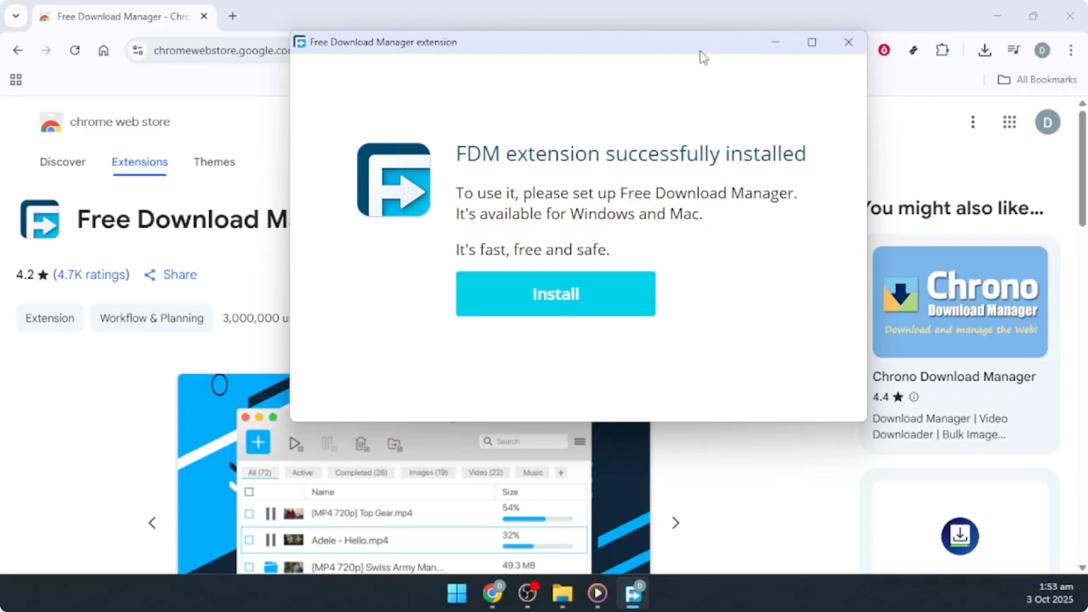 Screenshot from How To Add FDM (Free Download Manager) Extension to Google Chrome [2026 Guide] at 101s