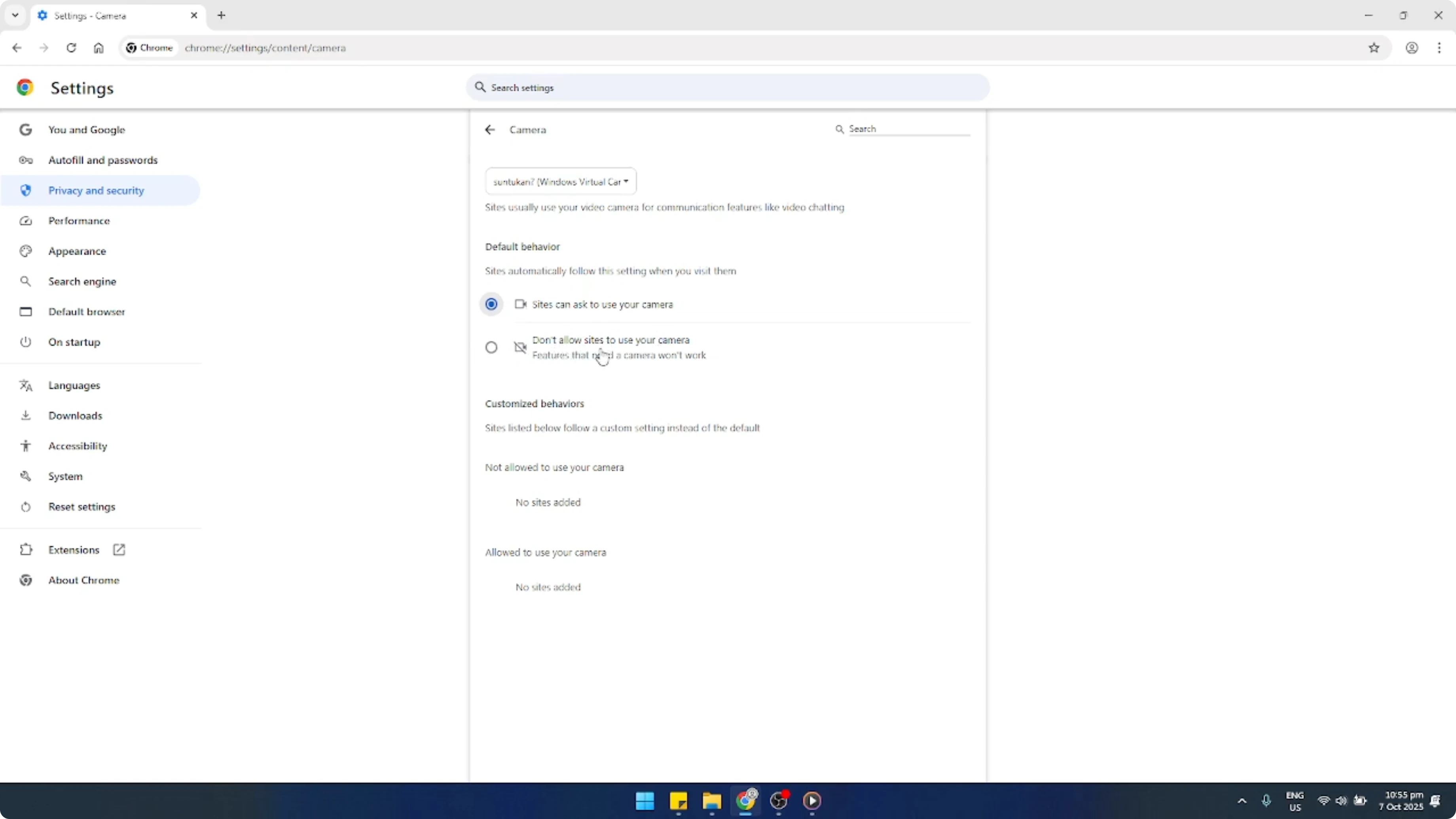 Screenshot from How To Allow or Block Camera Access in Google Chrome [2026 Guide] at 103s