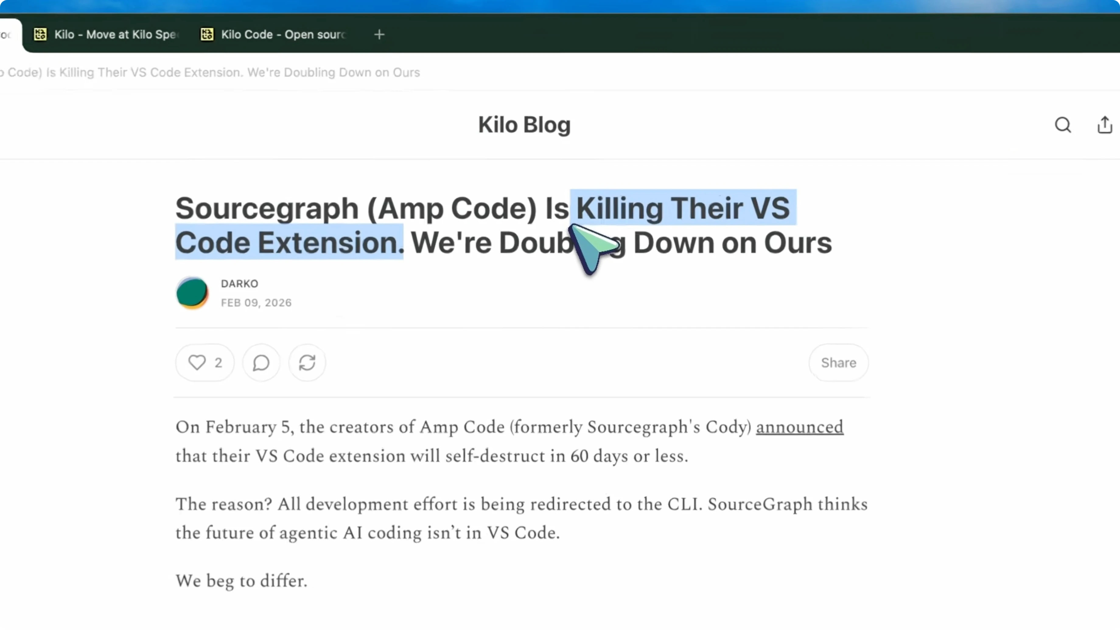 Screenshot from Is Amp Code Extension Ending? Your Next Best Alternative at 13s