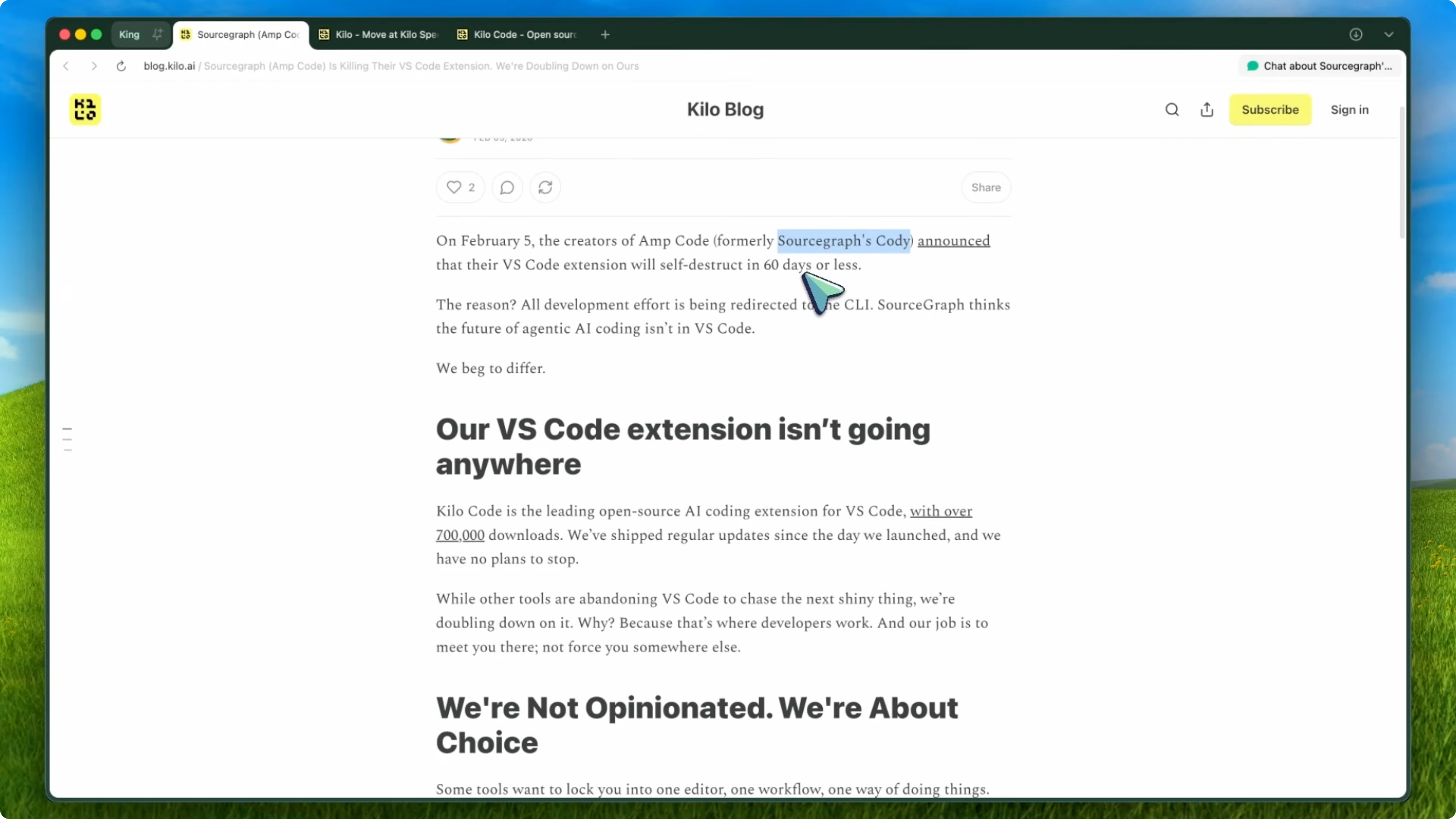 Screenshot from Is Amp Code Extension Ending? Your Next Best Alternative at 55s