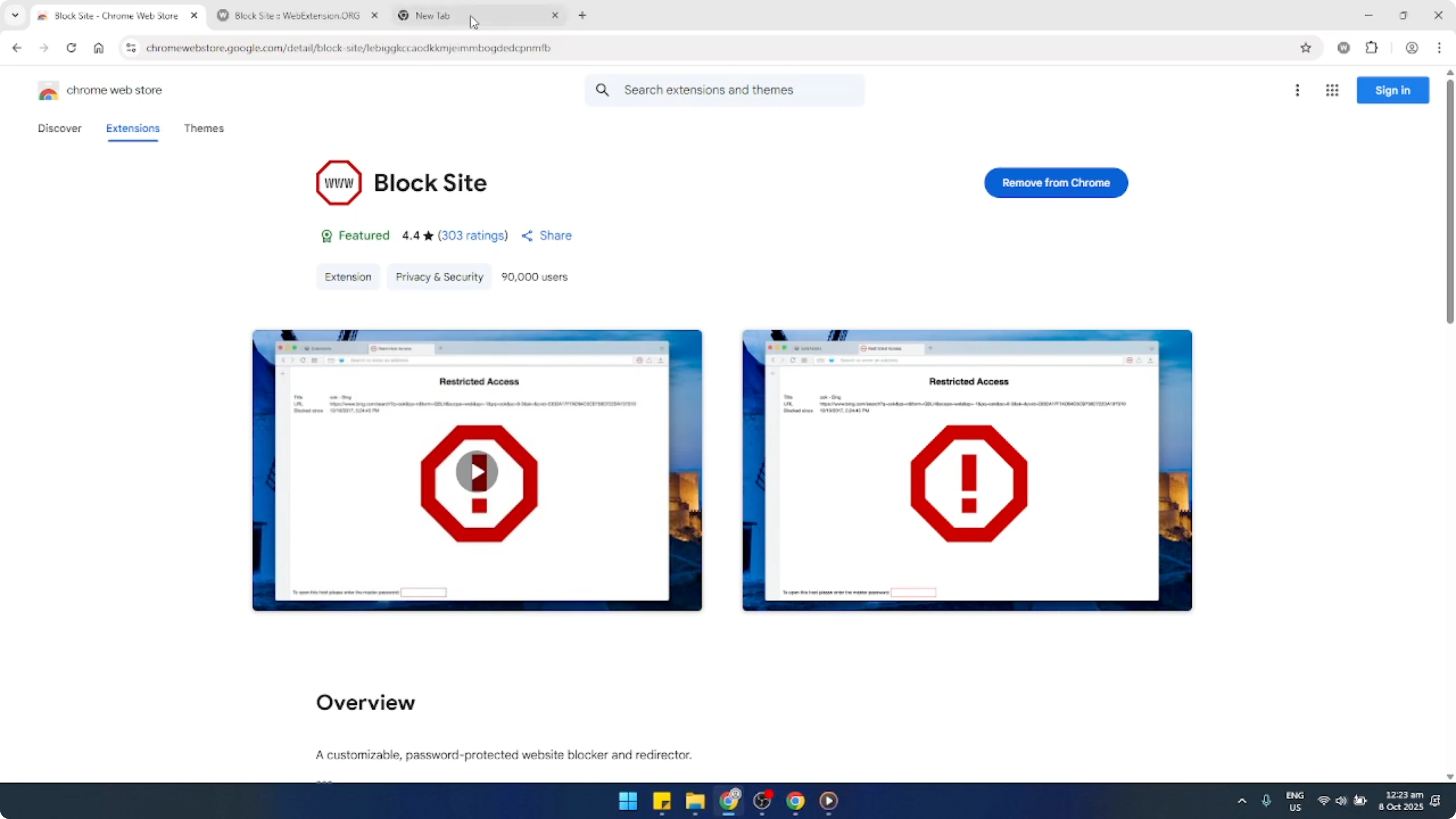 Screenshot from How To Block Facebook and Instagram on Google Chrome [2026 Guide] at 129s