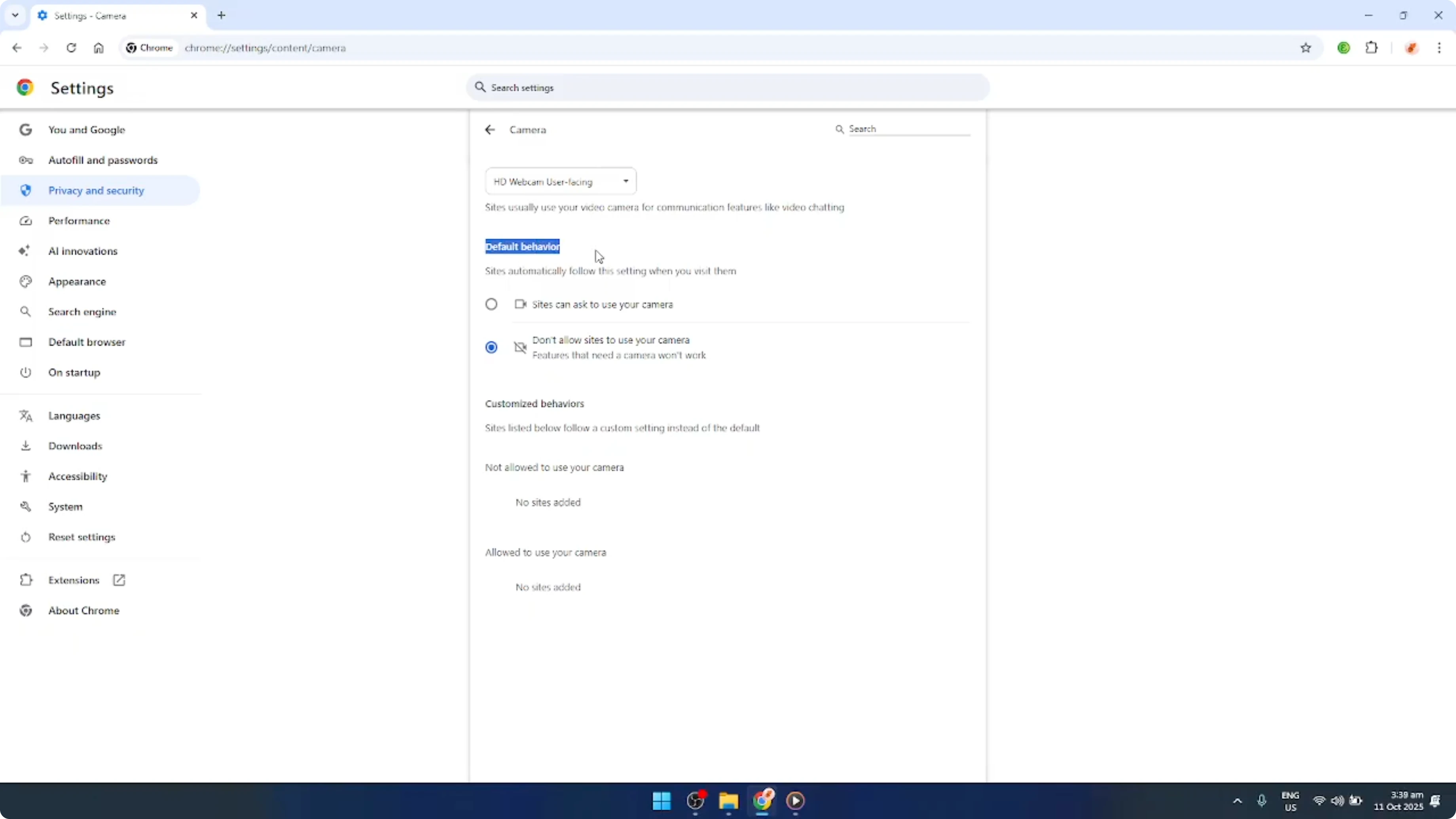 Screenshot from How To Change Camera in Google Chrome [2026 Guide] at 58s