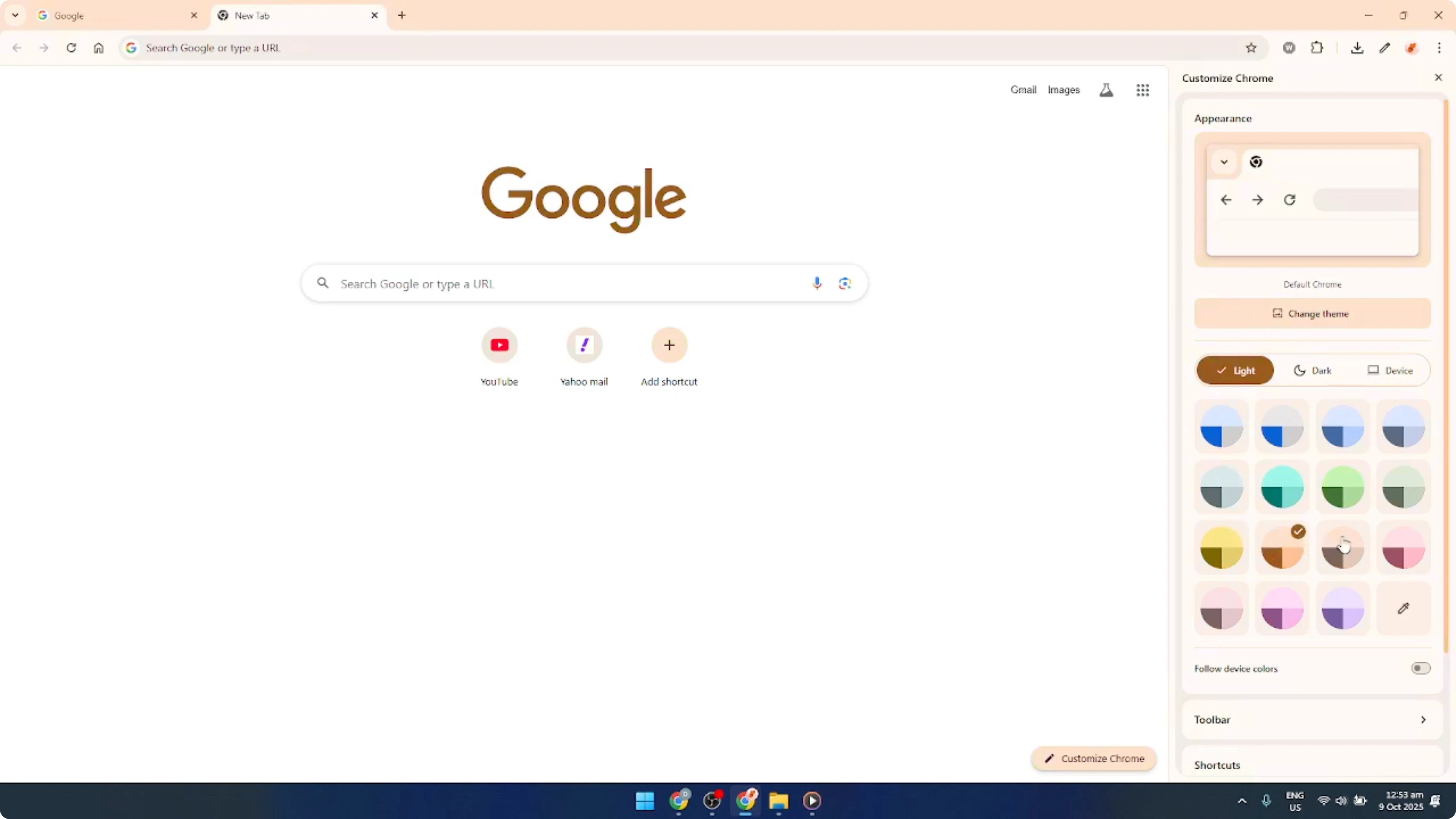 Screenshot from How To Change Color Theme on Google Chrome Browser [2026 Guide] at 68s