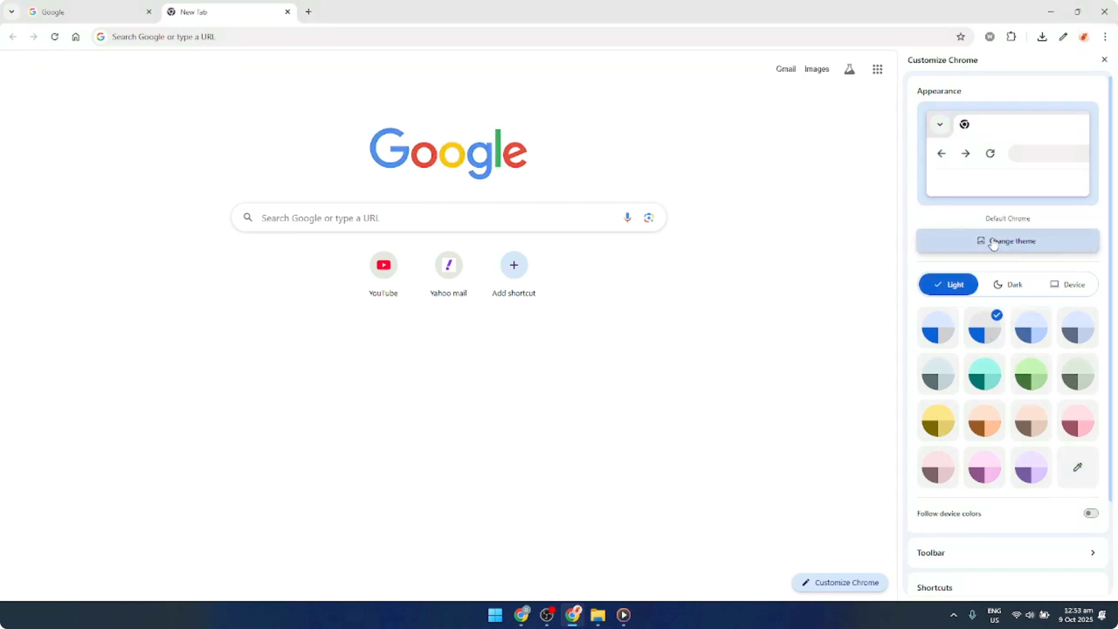 Screenshot from How To Change Color Theme on Google Chrome Browser [2026 Guide] at 91s