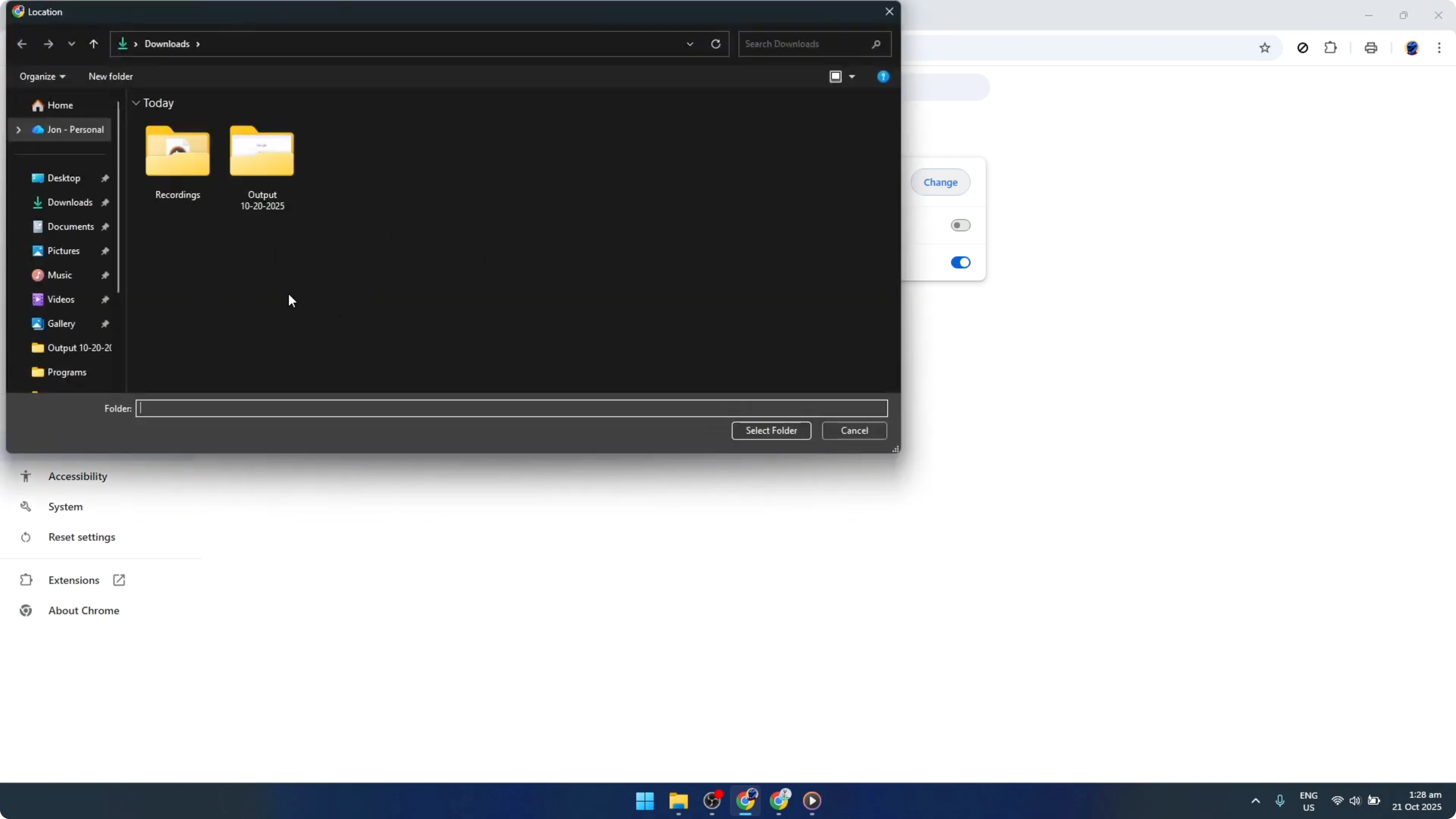 Screenshot from How To Change Default Download Location or Download Path on Google Chrome [2026 Guide] at 102s