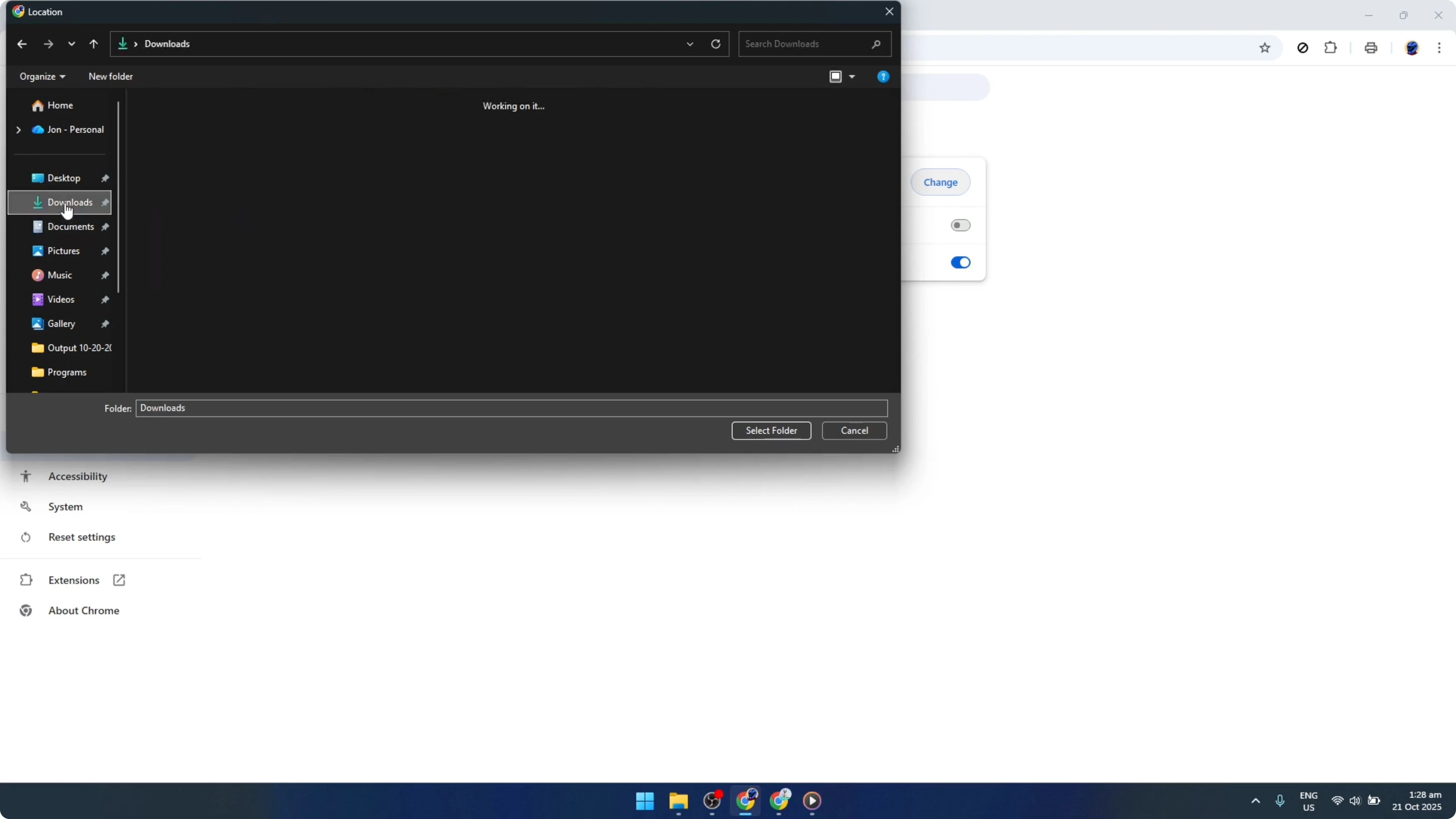 Screenshot from How To Change Default Download Location or Download Path on Google Chrome [2026 Guide] at 115s