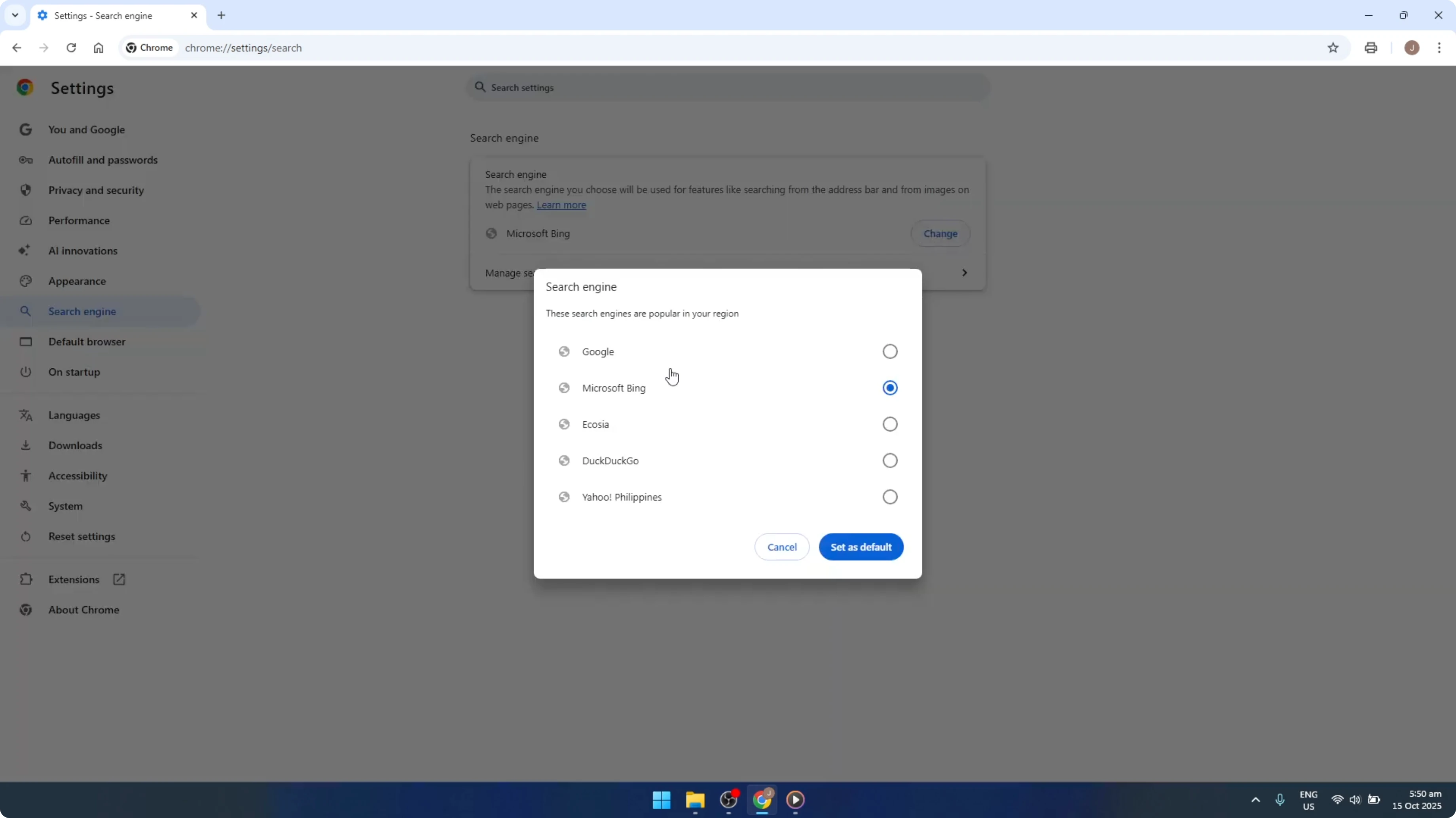 Screenshot from How To Change Microsoft Bing to Google Chrome [2026 Guide] at 82s