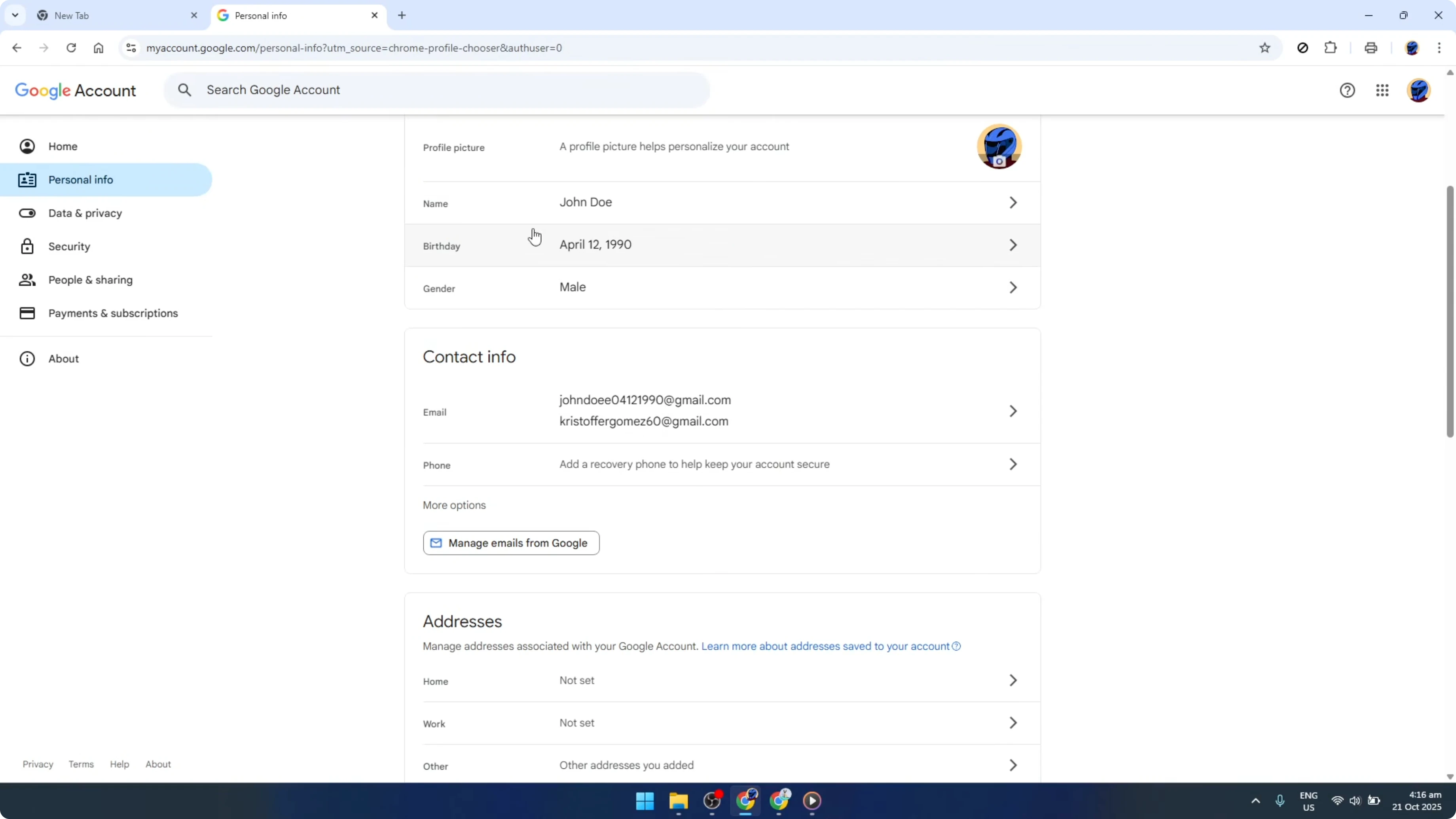 Screenshot from How To Change Your Name and Profile Picture on Google Chrome [2026 Guide] at 110s