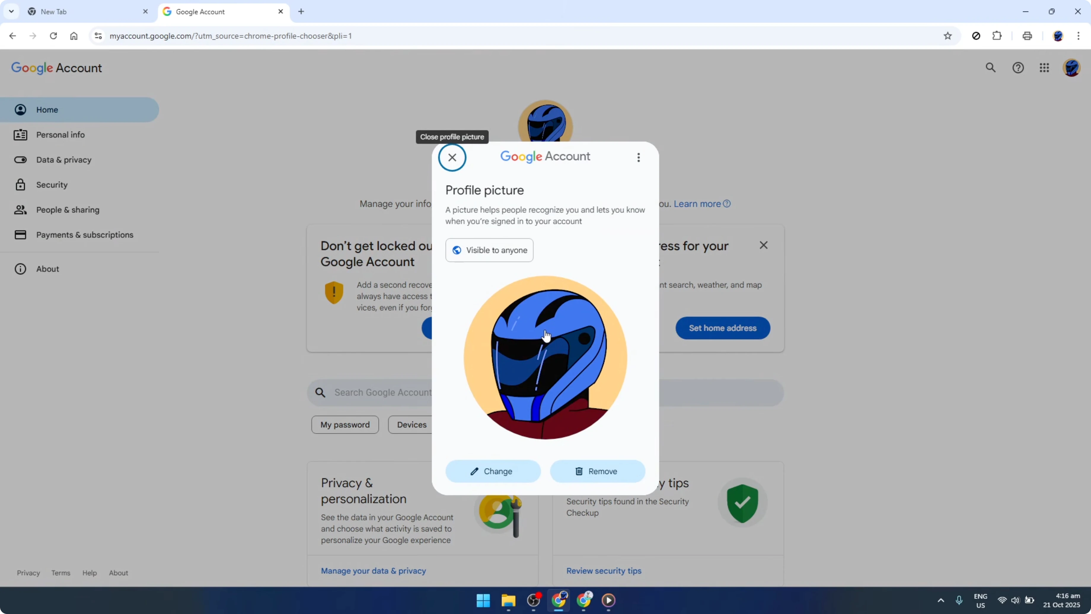 Screenshot from How To Change Your Name and Profile Picture on Google Chrome [2026 Guide] at 77s