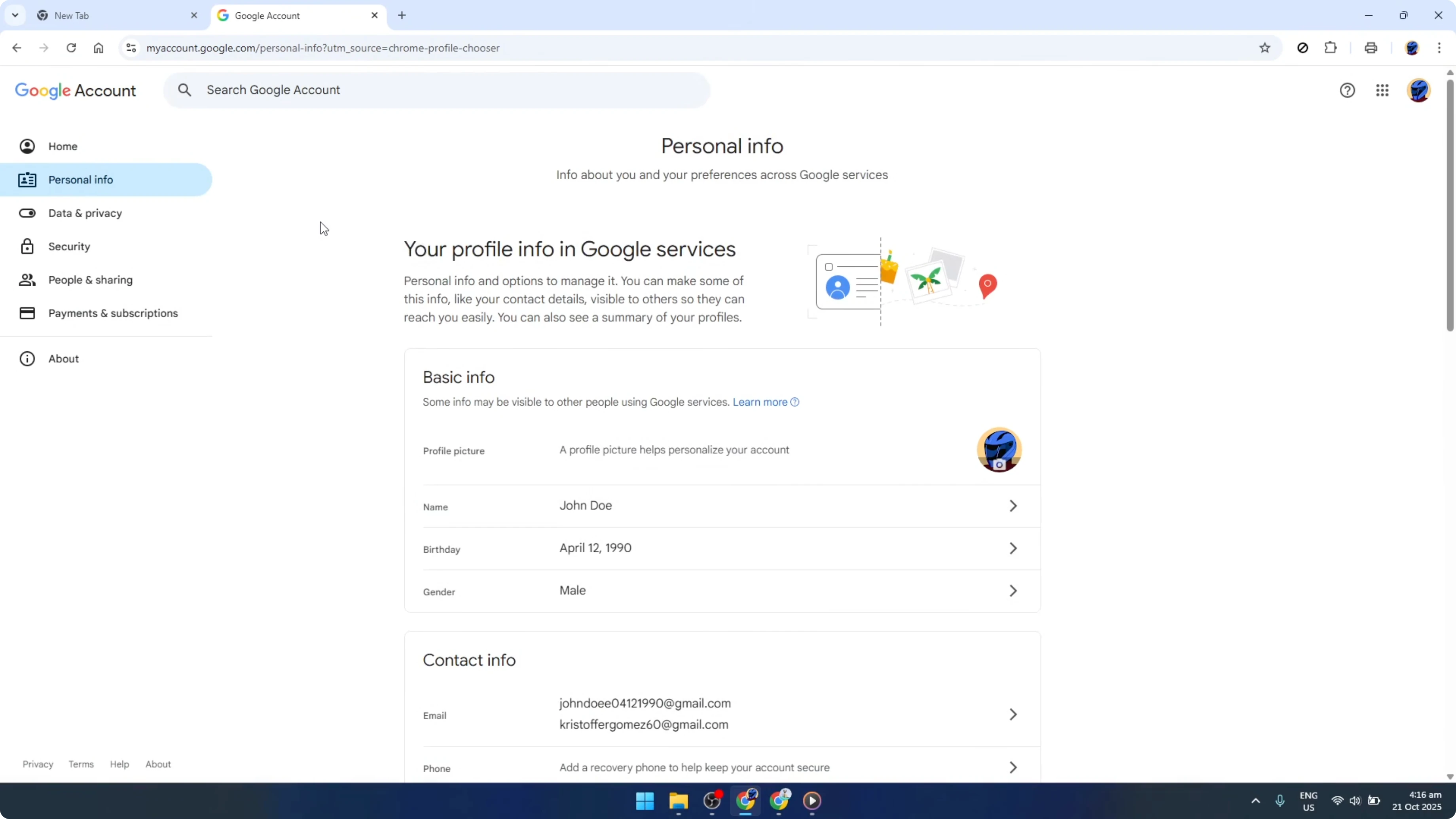Screenshot from How To Change Your Name and Profile Picture on Google Chrome [2026 Guide] at 98s