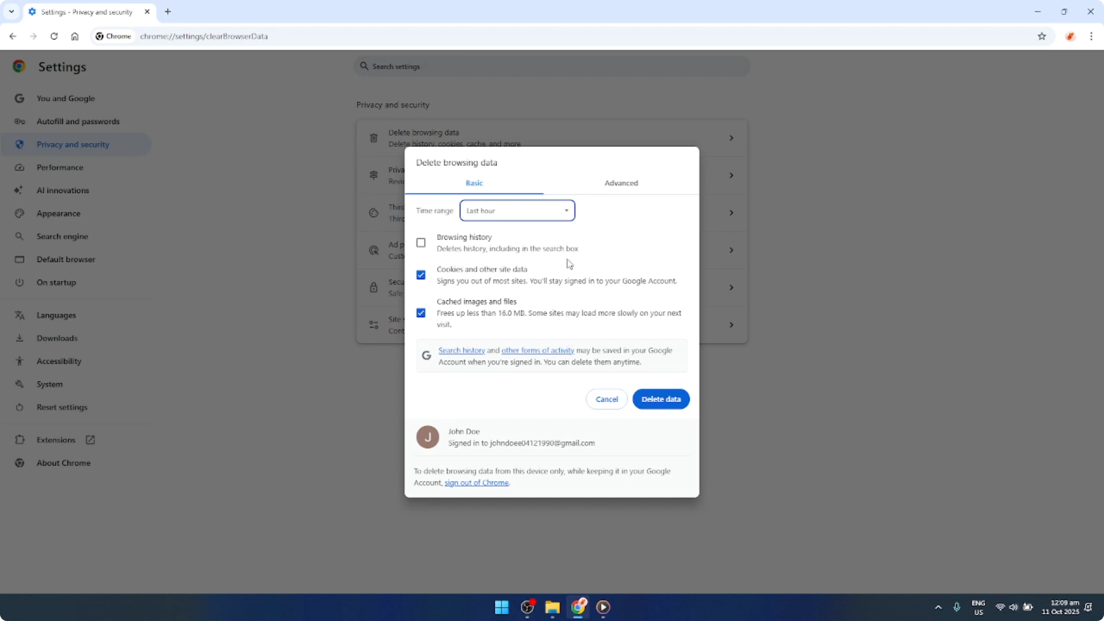 Screenshot from How To Clear Cache and Cookies in Google Chrome [2026 Guide] at 91s