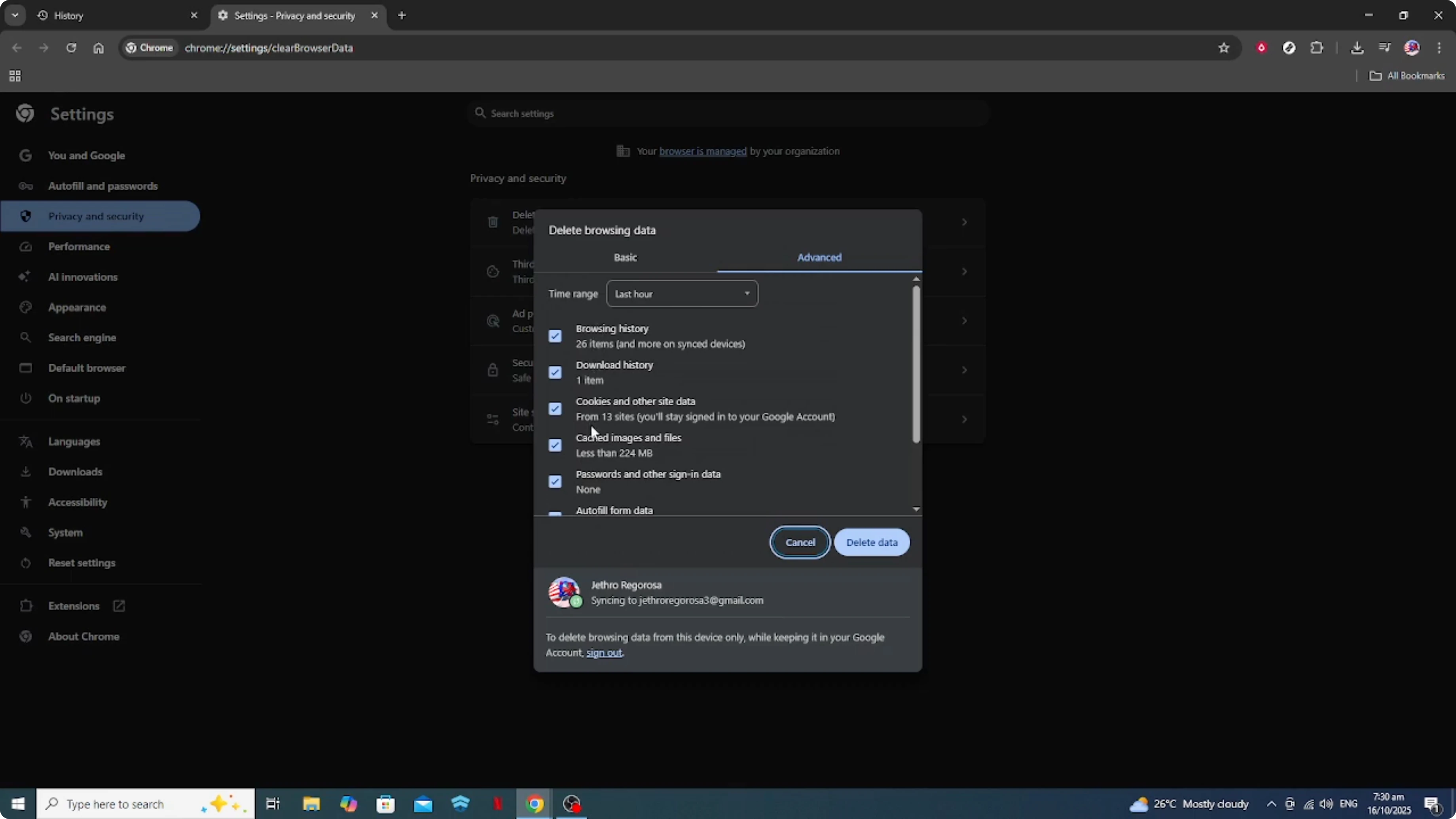 Screenshot from How To Clear Search Bar History Suggestions on Google Chrome [2026 Guide] at 73s