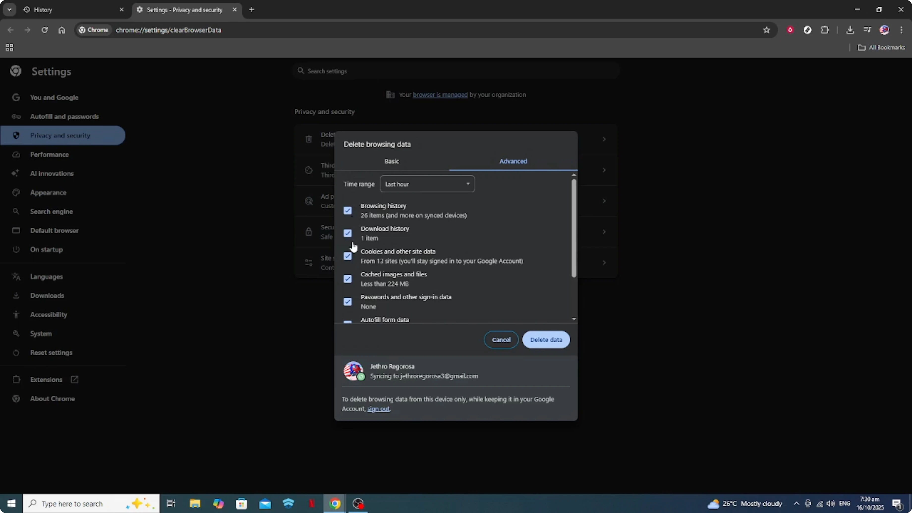 Screenshot from How To Clear Search Bar History Suggestions on Google Chrome [2026 Guide] at 85s
