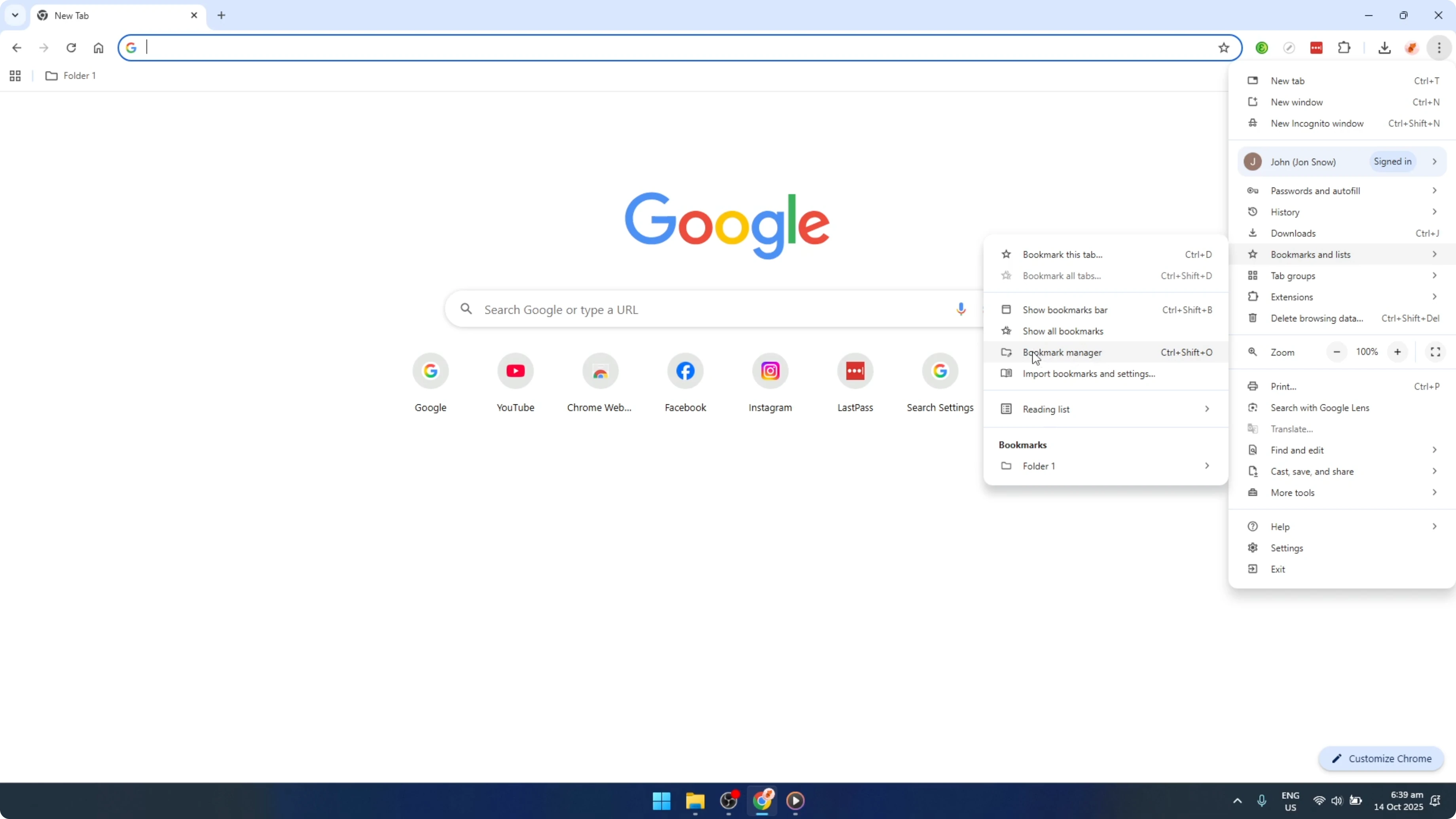 Screenshot from How To Click and Open Your Google Chrome Bookmarks in New Tabs [2026 Guide] at 46s