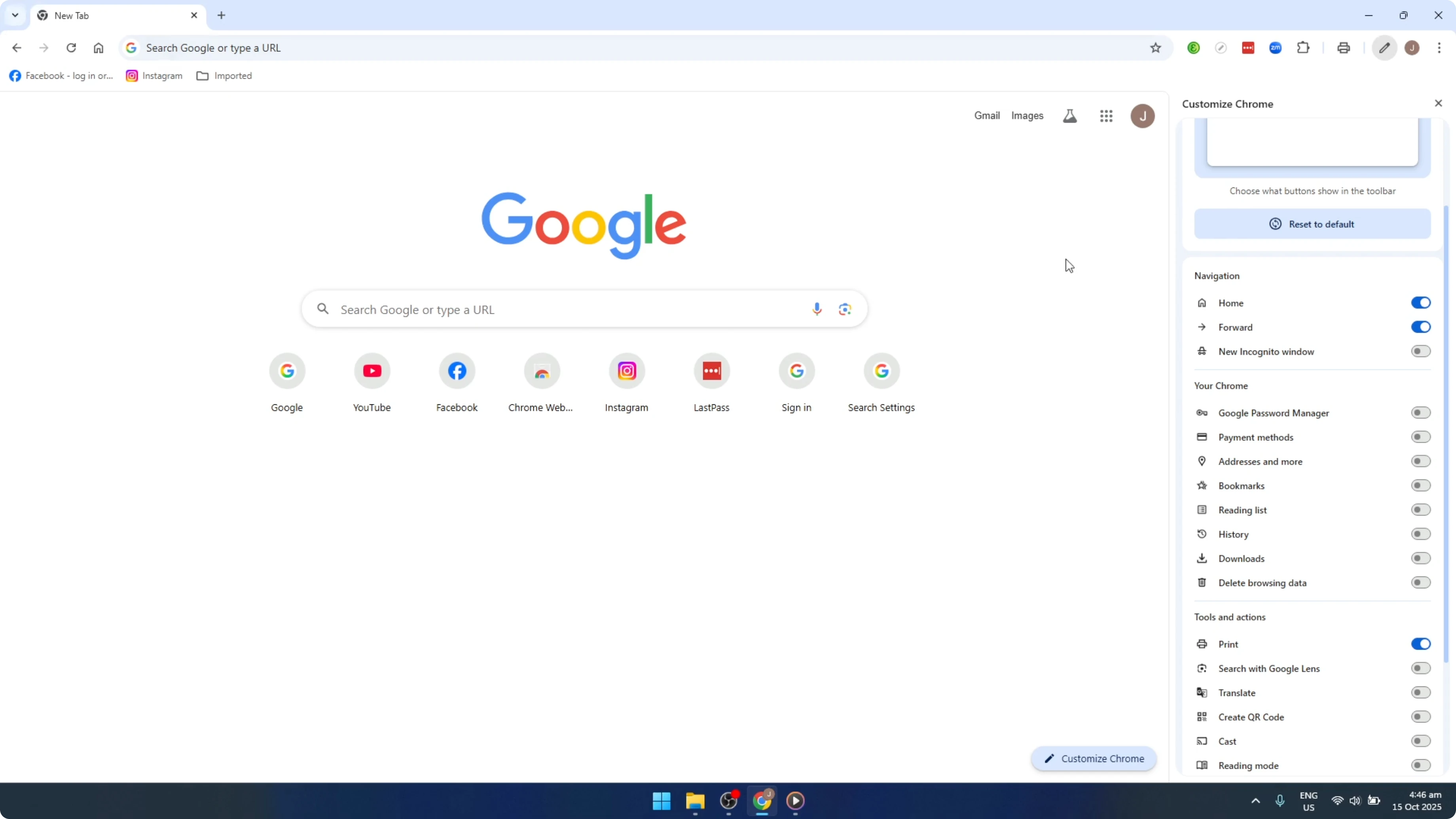 Screenshot from How To CUSTOMIZE TOOLBAR IN Google Chrome [2026 Guide] at 105s