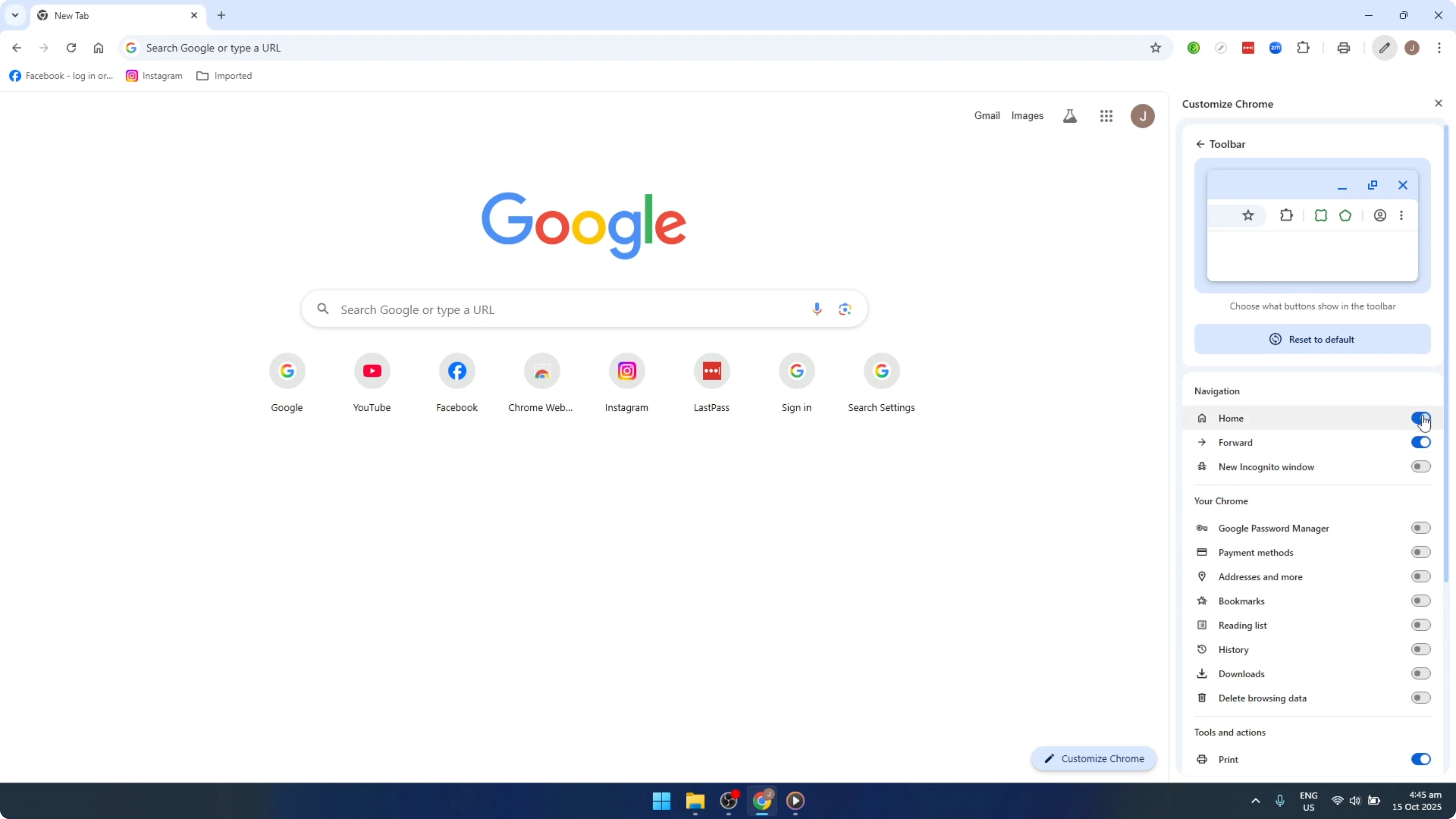 Screenshot from How To CUSTOMIZE TOOLBAR IN Google Chrome [2026 Guide] at 54s