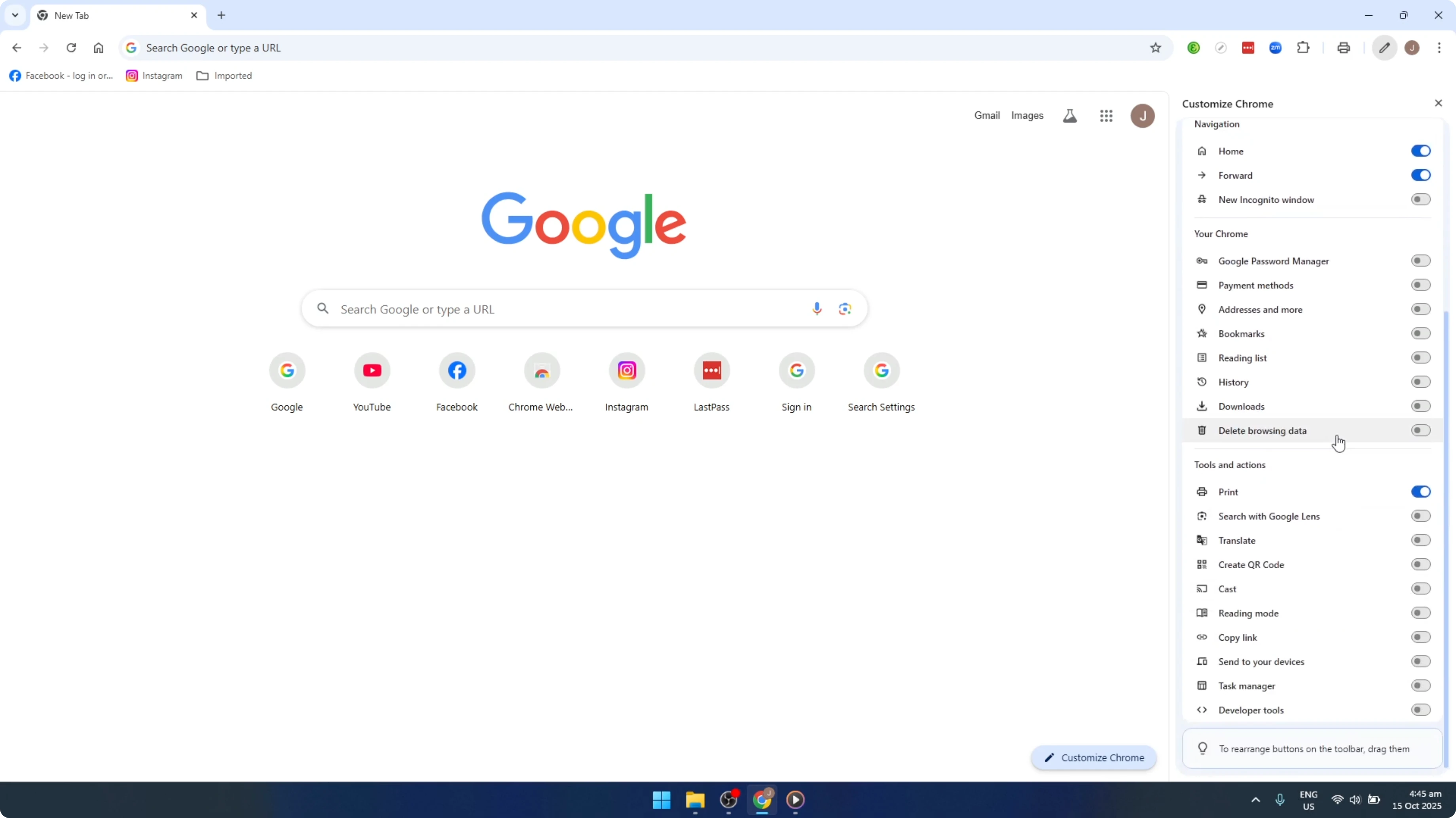 Screenshot from How To CUSTOMIZE TOOLBAR IN Google Chrome [2026 Guide] at 72s