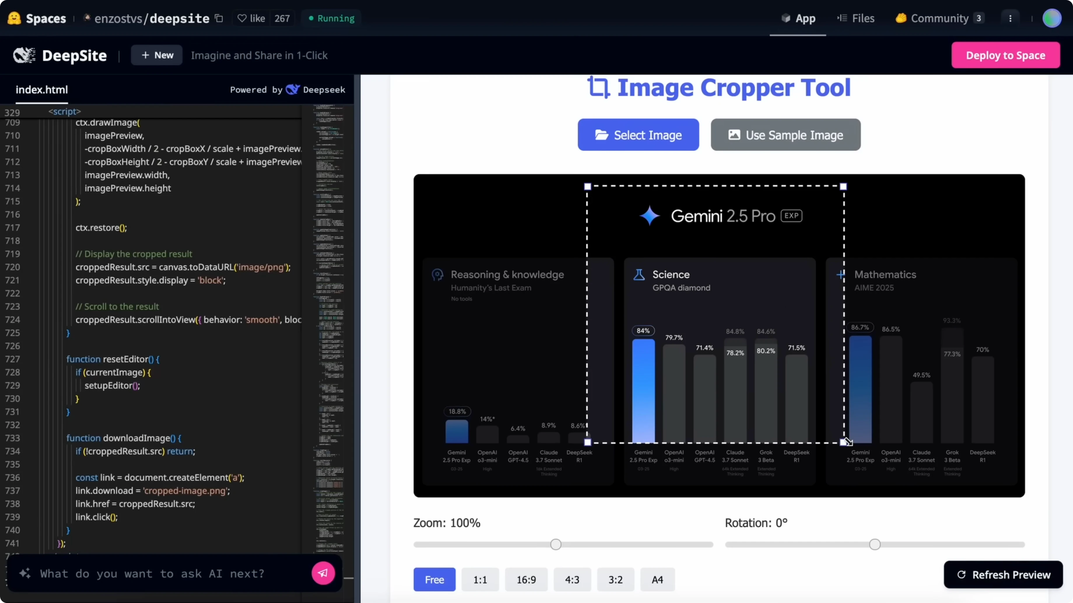 Screenshot from DeepSite V3: The Free AI Coder Changing the Game at 302s