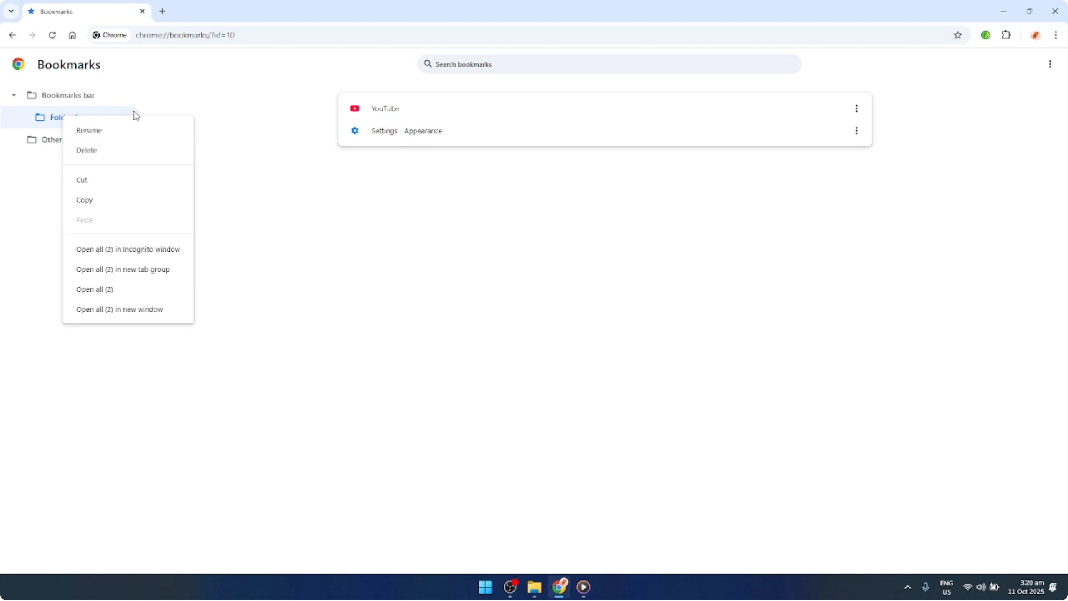 Screenshot from How To Delete All Bookmarks from Google Chrome [2026 Guide] at 69s
