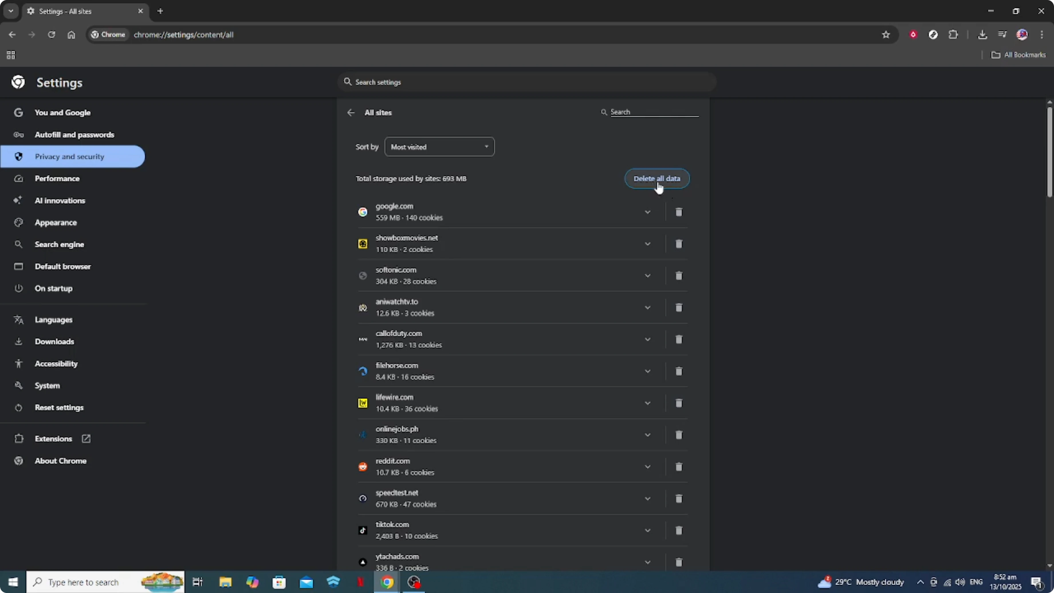 Screenshot from How To Delete Cookies On Google Chrome [2026 Guide] at 93s