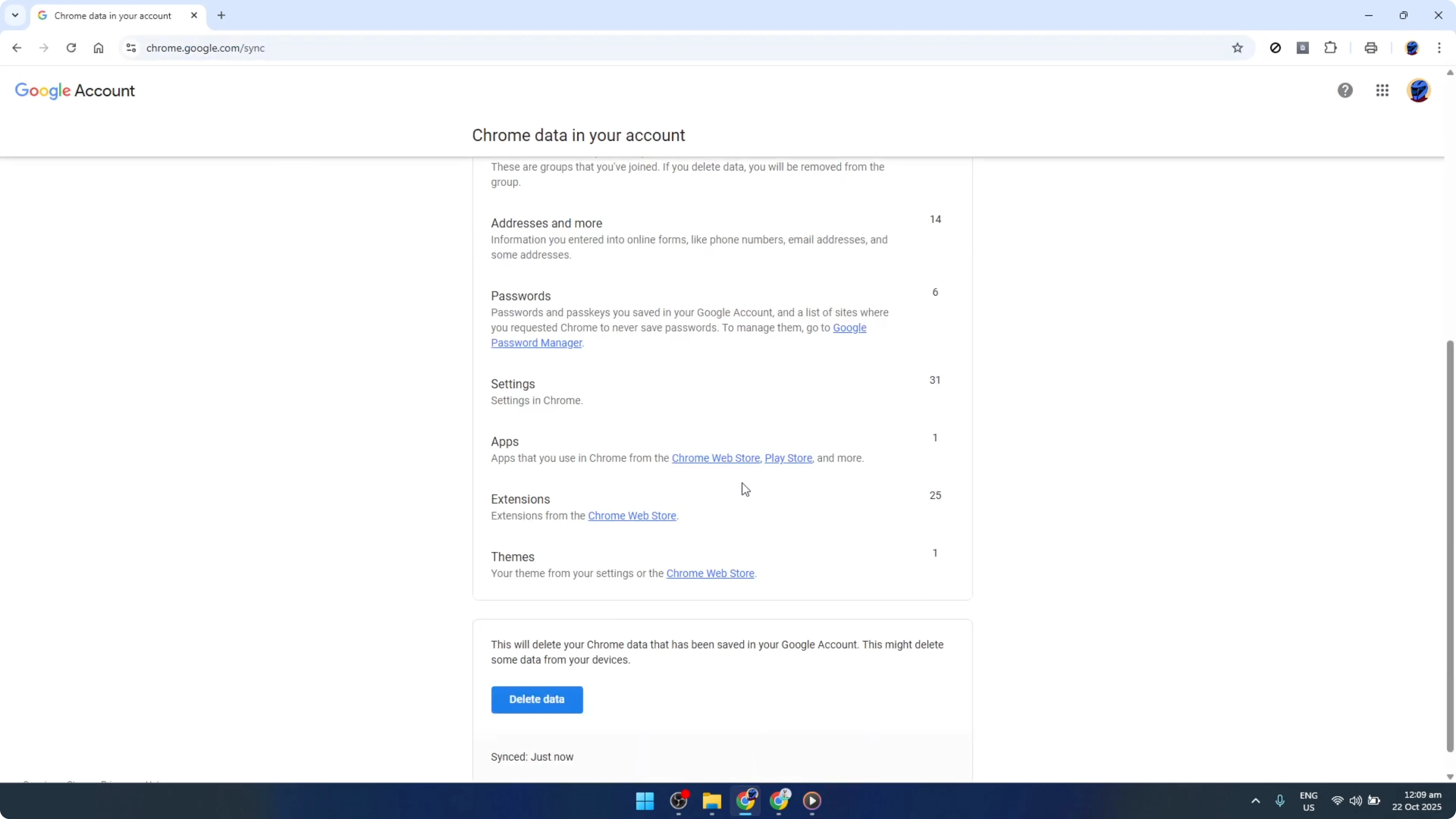 Screenshot from How To Delete your Google Chrome Sync Data (step by step) [2026 Guide] at 54s