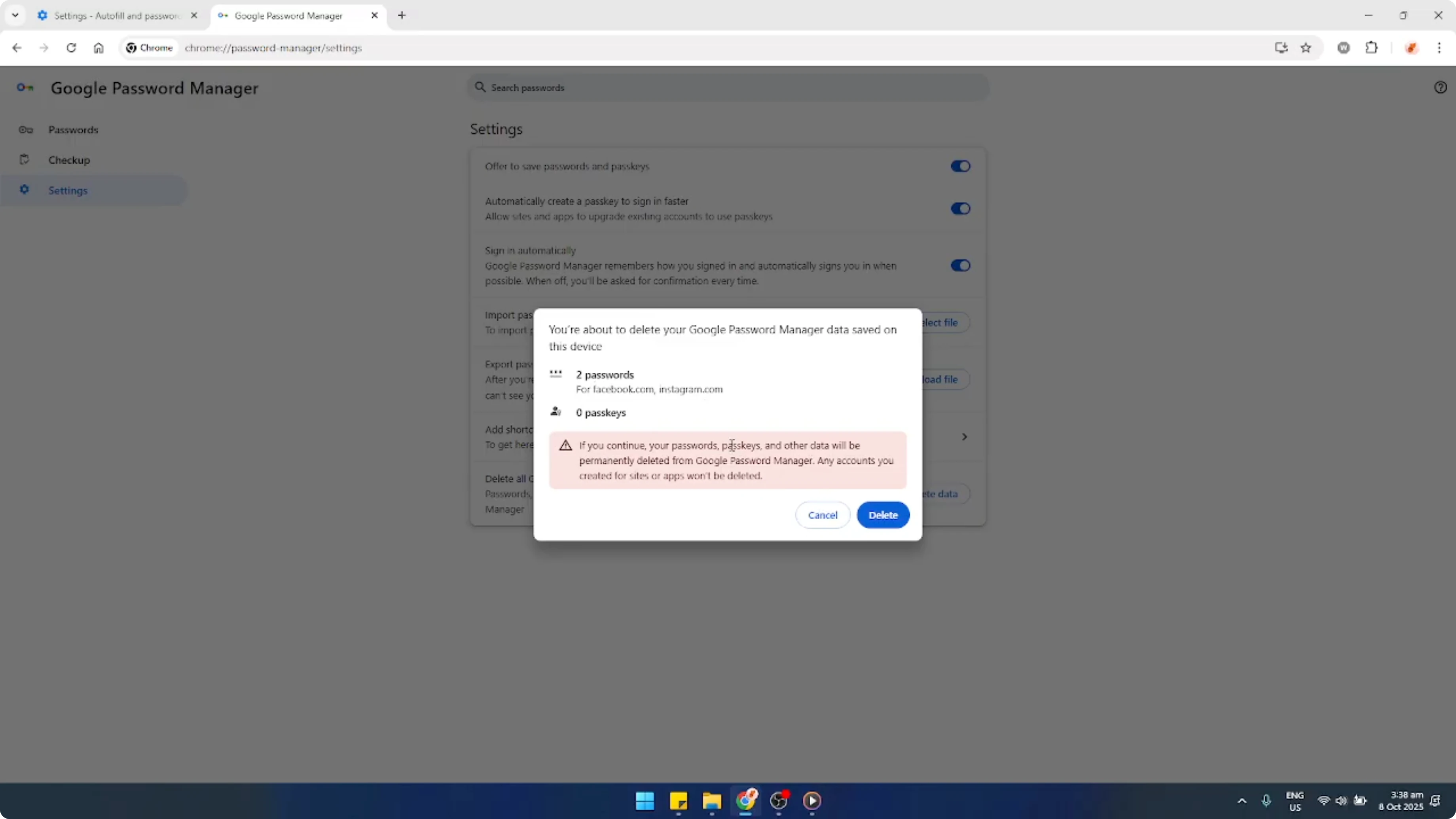 Screenshot from How To Delete All Saved Passwords Google Chrome [2026 Guide] at 102s