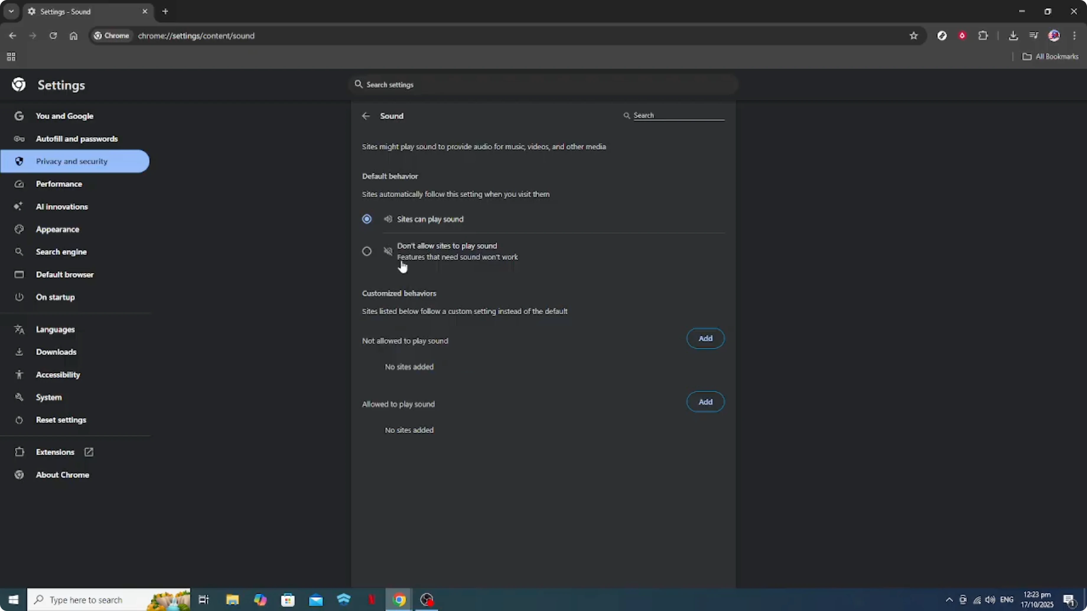 Screenshot from How To Disable Or Enable Autoplay For Sound In The Google Chrome Web Browser [2026 Guide] at 89s