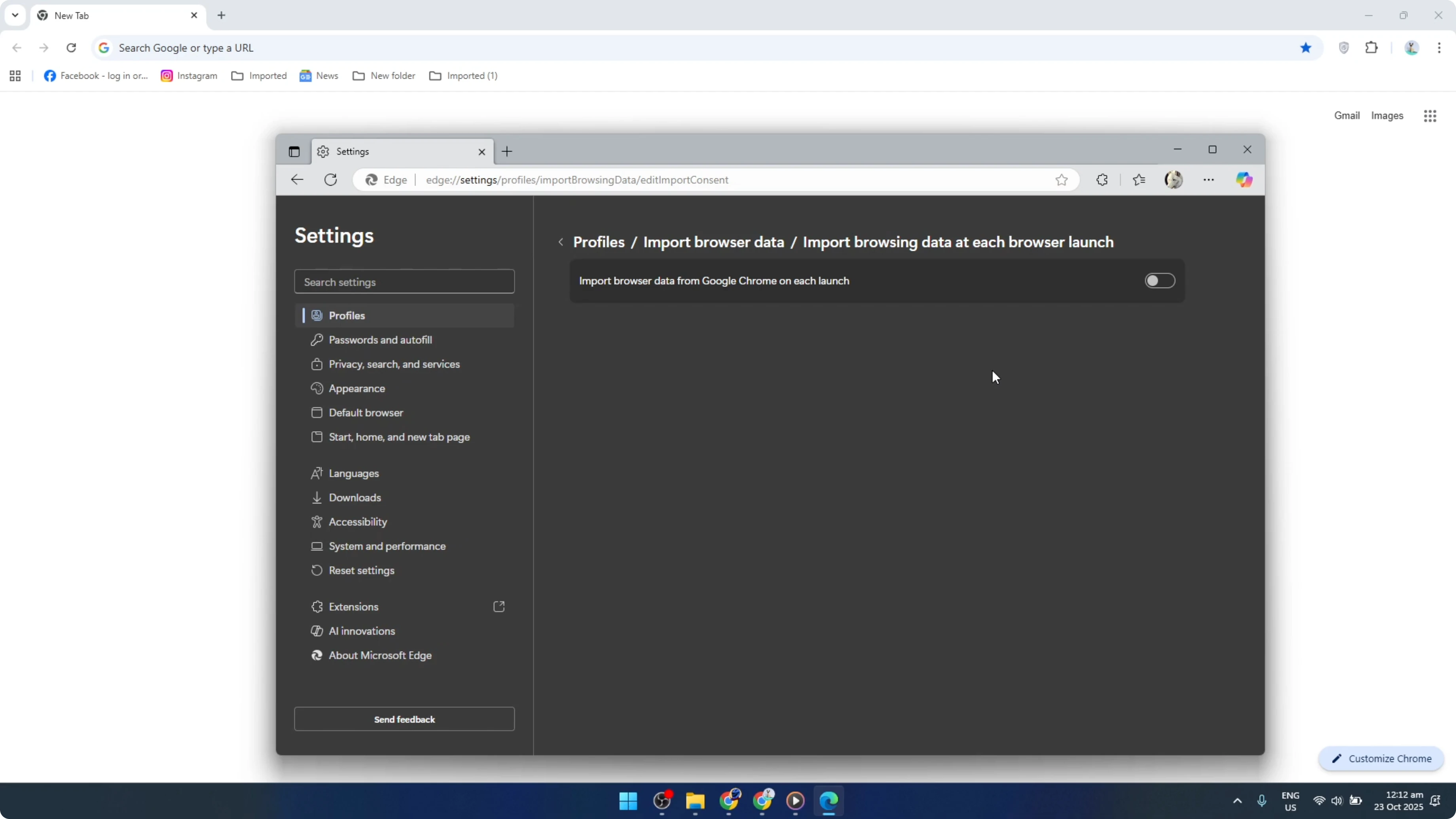 Screenshot from How To Disable Microsoft Edge Synching With Your Google Chrome [2026 Guide] at 118s