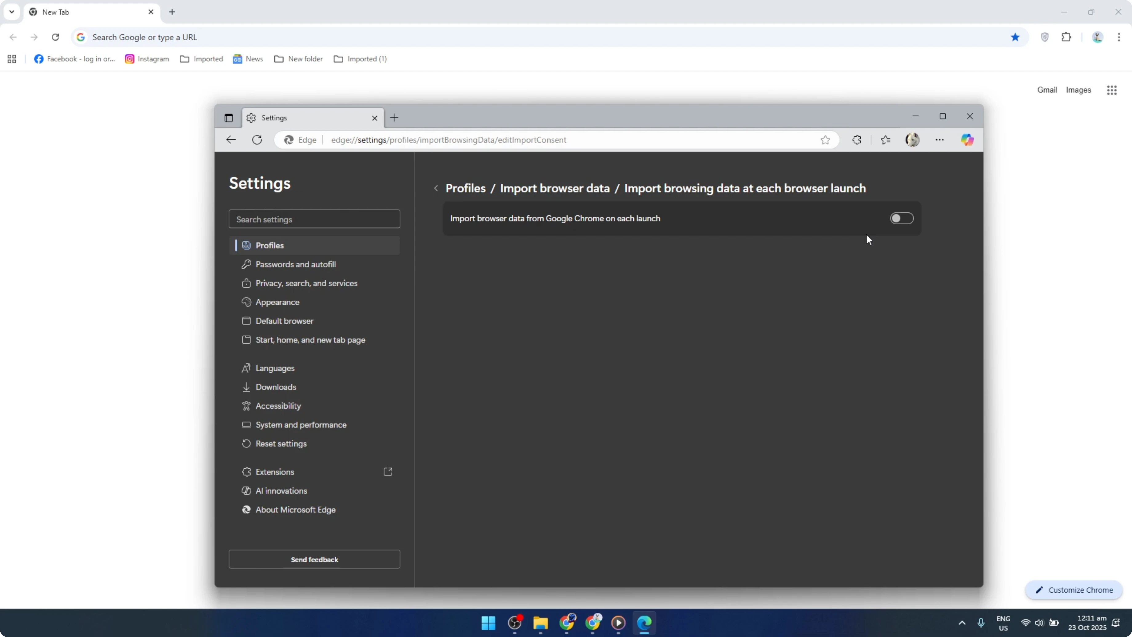 Screenshot from How To Disable Microsoft Edge Synching With Your Google Chrome [2026 Guide] at 74s