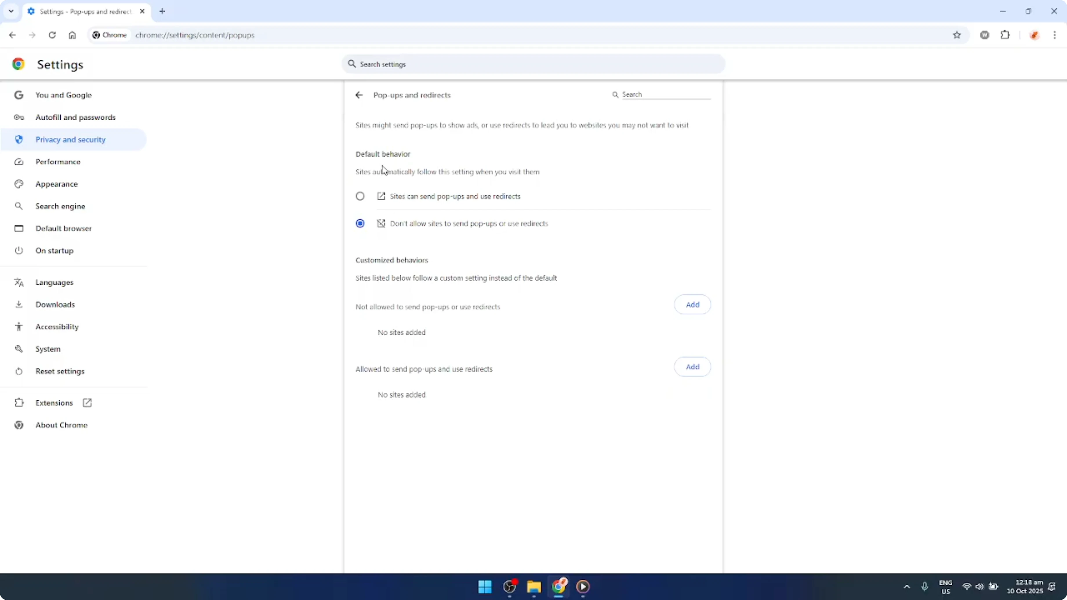 Screenshot from How To Disable Popup Blocker in Google Chrome Browser [2026 Guide] at 79s