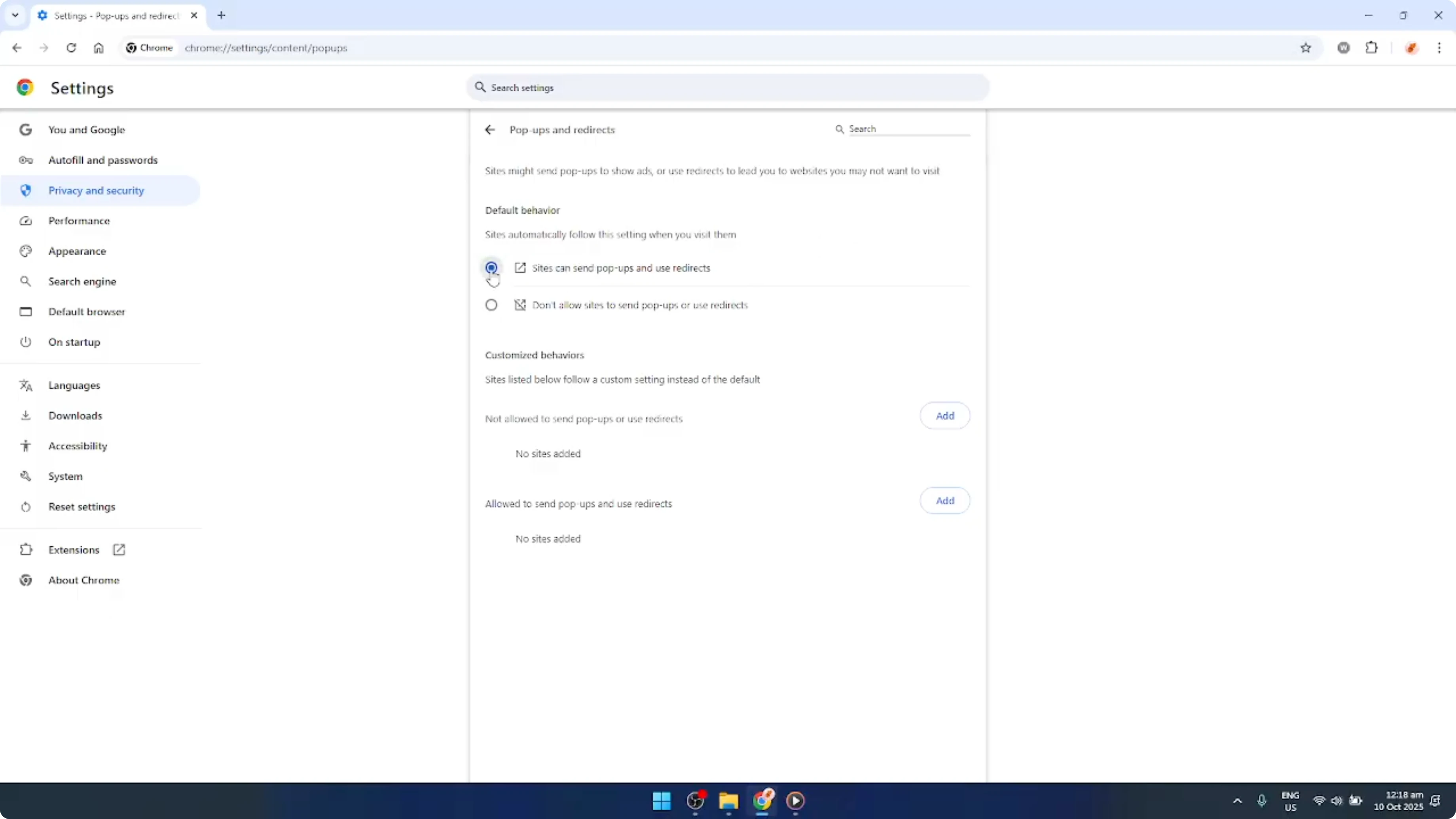 Screenshot from How To Disable Popup Blocker in Google Chrome Browser [2026 Guide] at 91s
