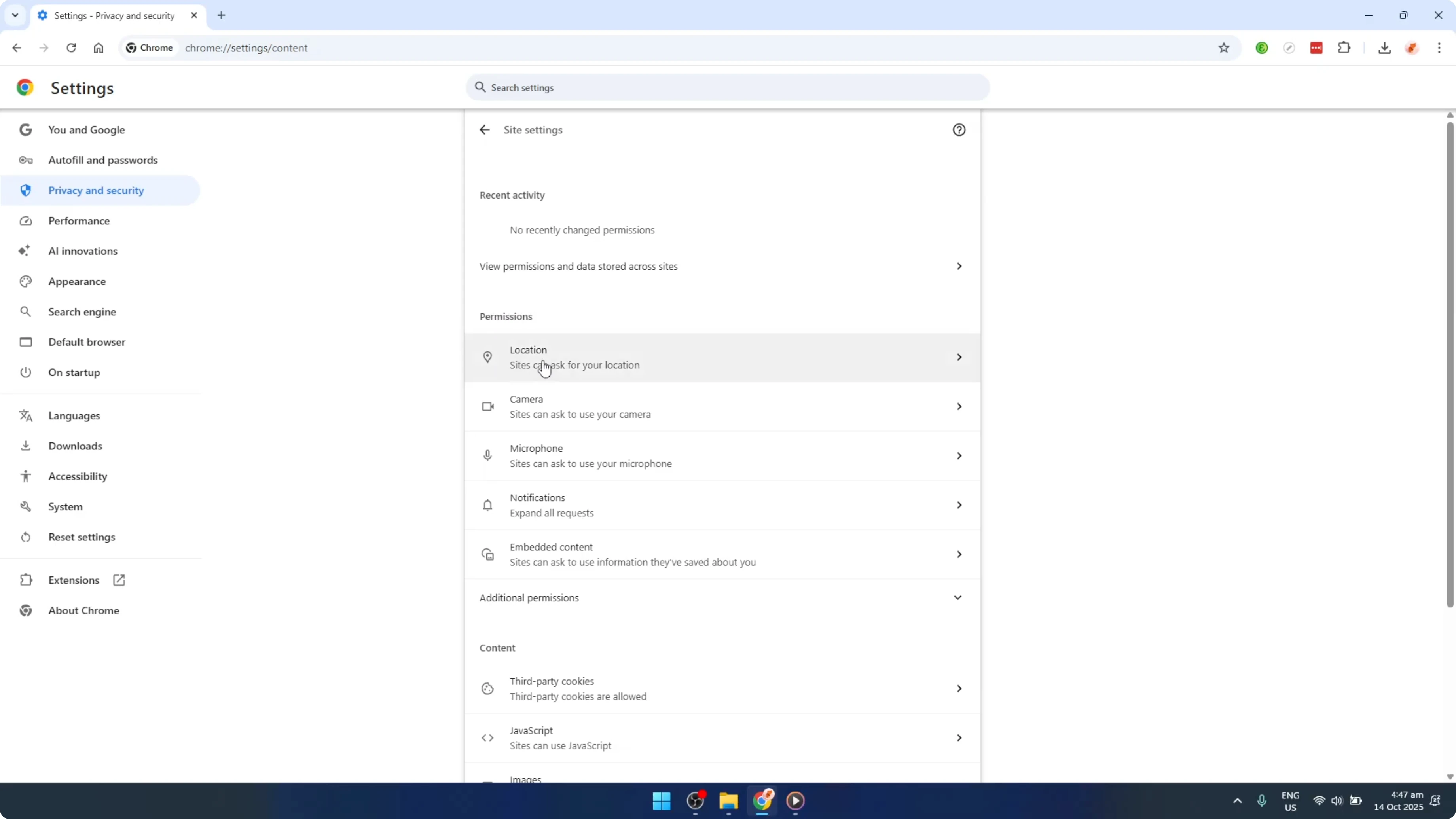 Screenshot from How To Enable Or Disable The Geolocation Settings In The Google Chrome Web Browser [2026 Guide] at 91s