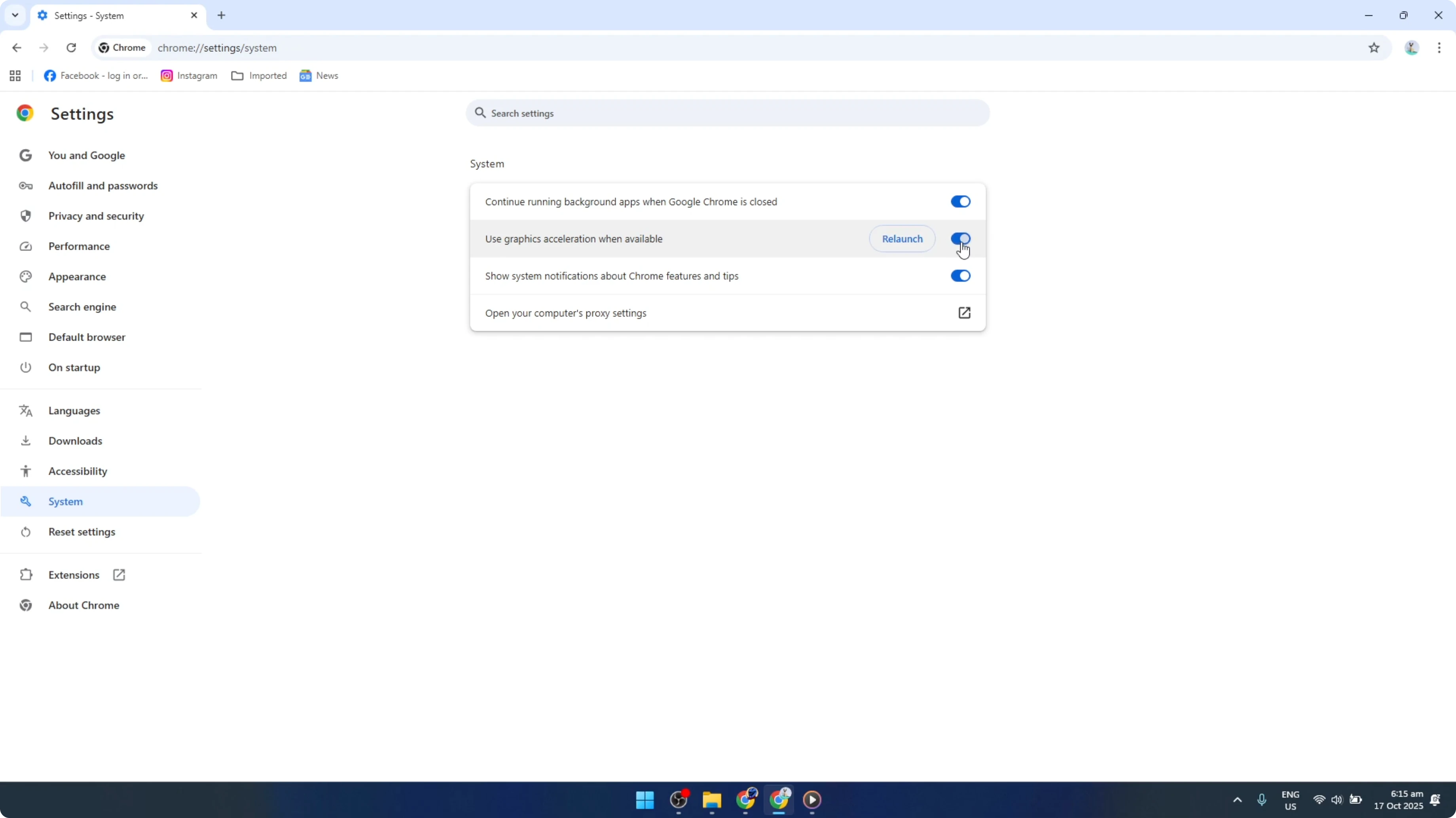 Screenshot from How To Enable Or Disable Graphics Hardware Acceleration In Google Chrome [2026 Guide] at 79s