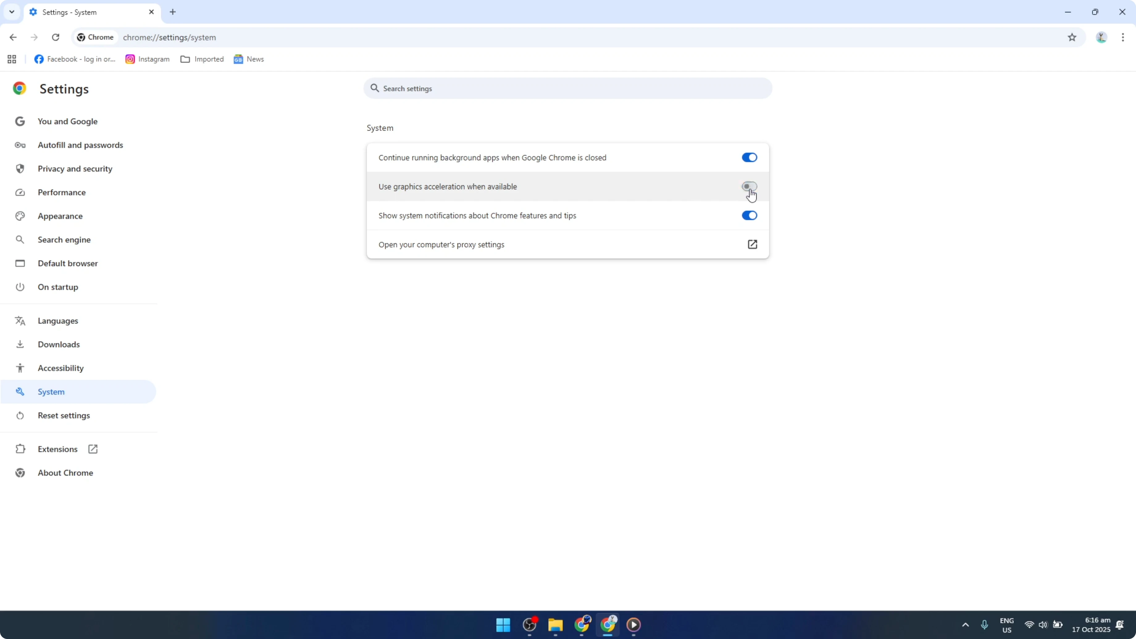 Screenshot from How To Enable Or Disable Graphics Hardware Acceleration In Google Chrome [2026 Guide] at 92s