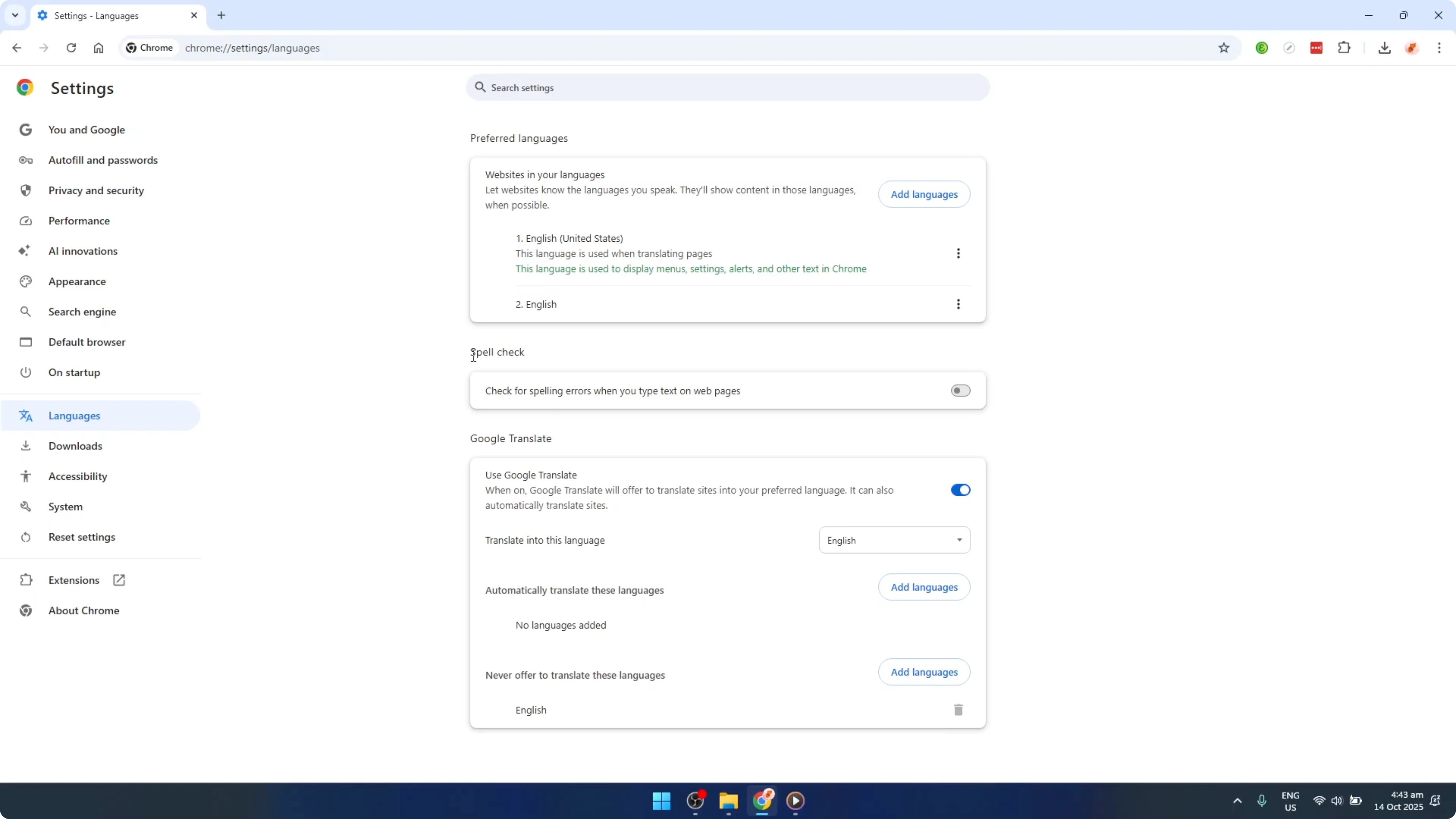 Screenshot from How To Enable Or Disable Spell Check In Google Chrome [2026 Guide] at 68s