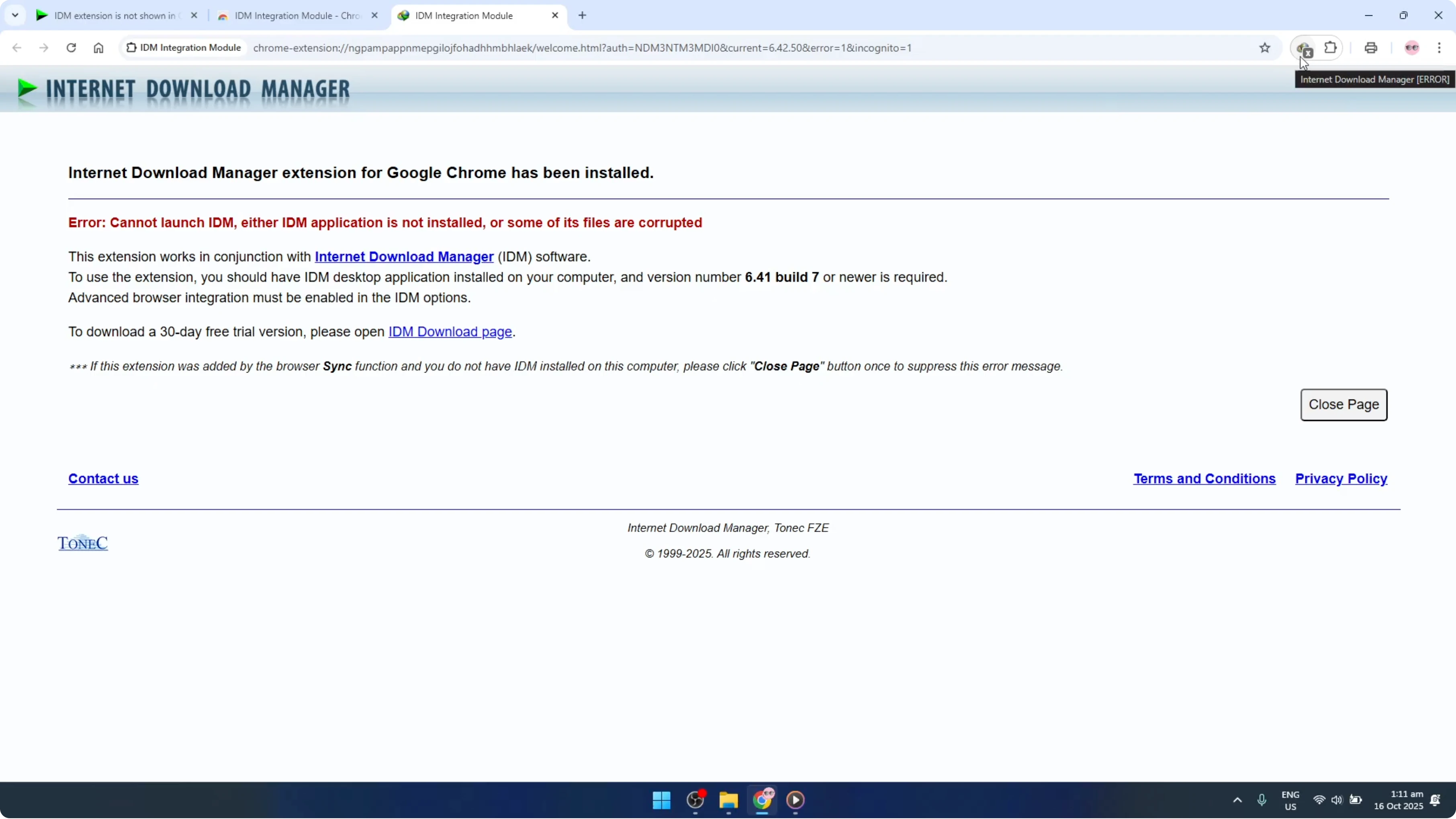 Screenshot from How To Enable IDM Internet Download Manager Extension In Google Chrome Browser [2026 Guide] at 99s