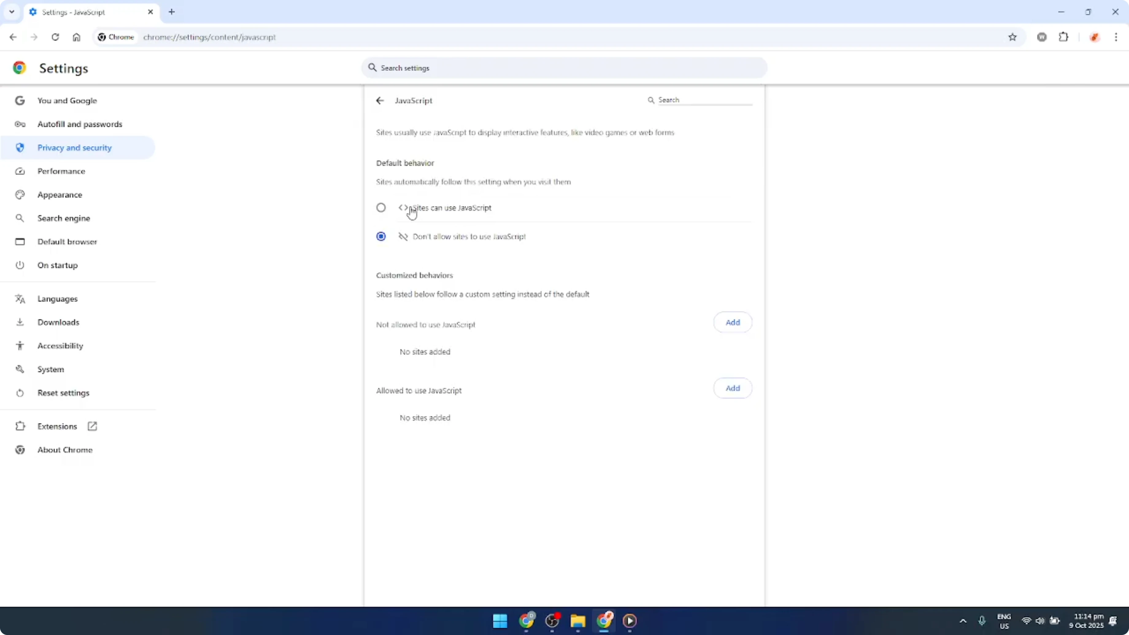 Screenshot from How To Enable JavaScript On Google Chrome [2026 Guide] at 61s