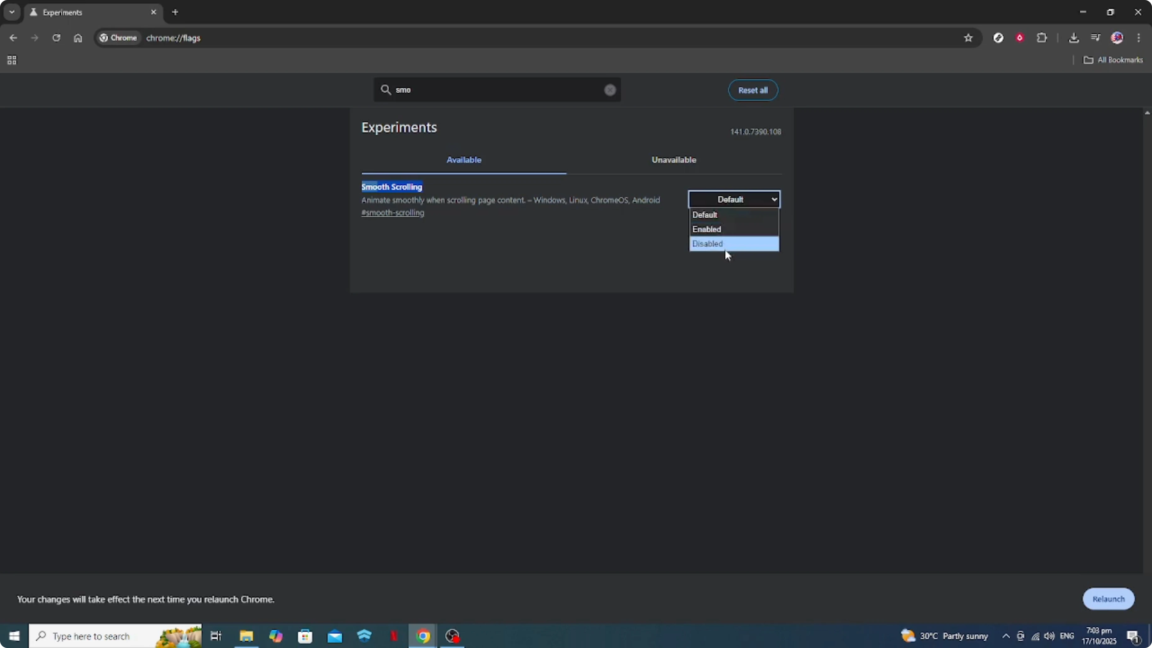 Screenshot from How To Enable Smooth Scrolling in Google Chrome [2026 Guide] at 113s
