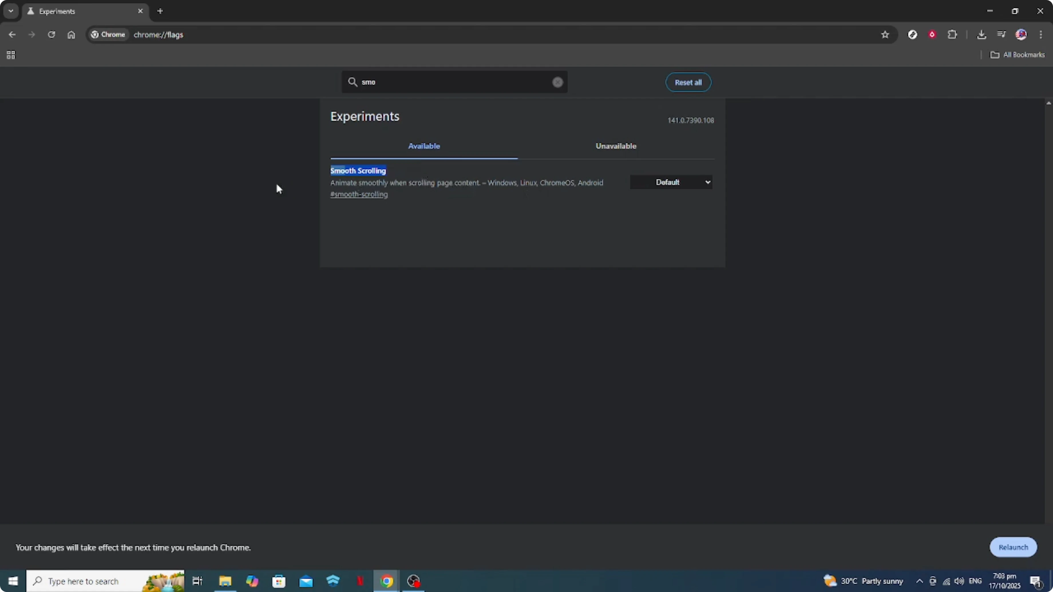 Screenshot from How To Enable Smooth Scrolling in Google Chrome [2026 Guide] at 94s