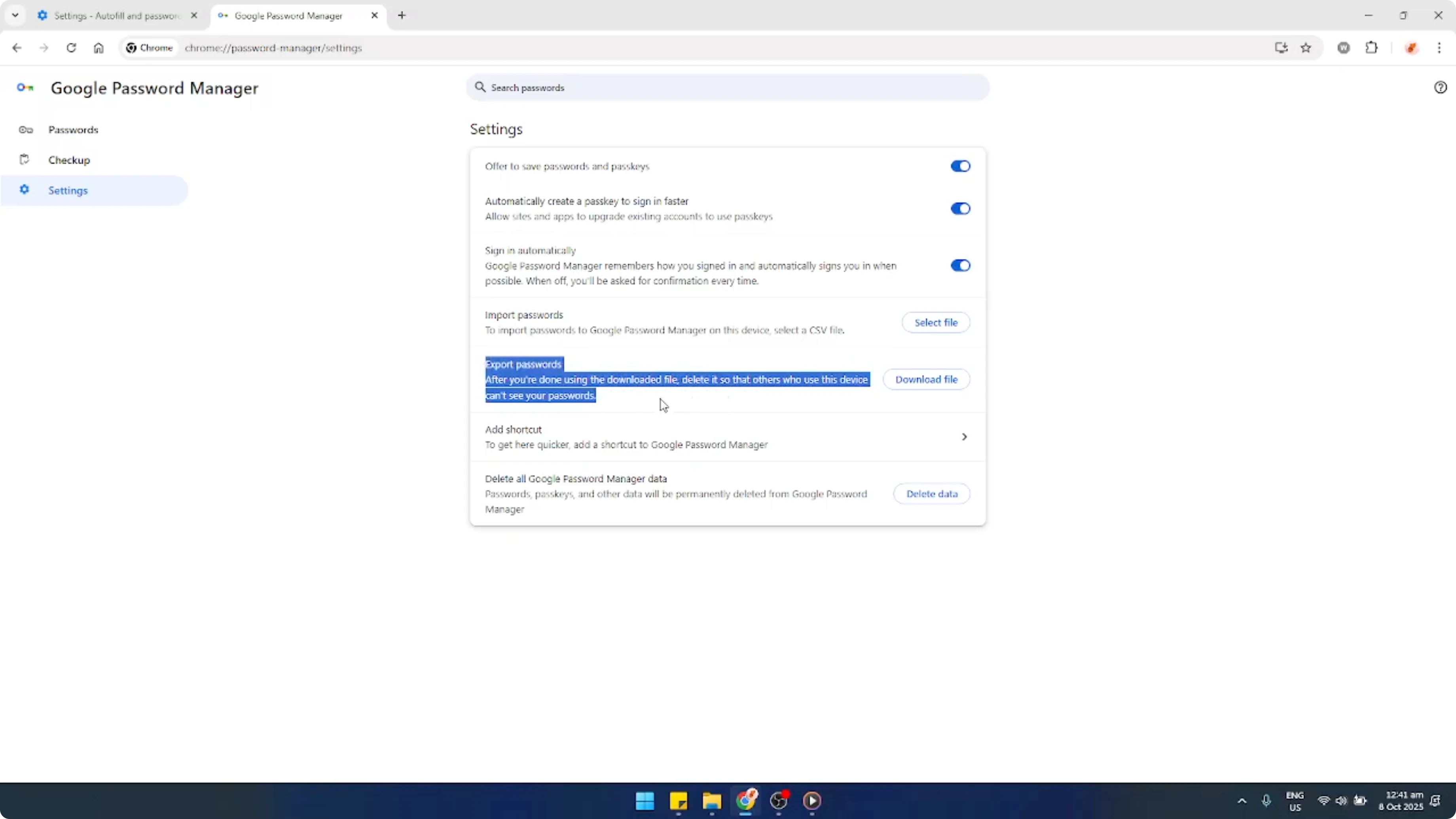 Screenshot from How To Export Passwords From Google Chrome [2026 Guide] at 86s