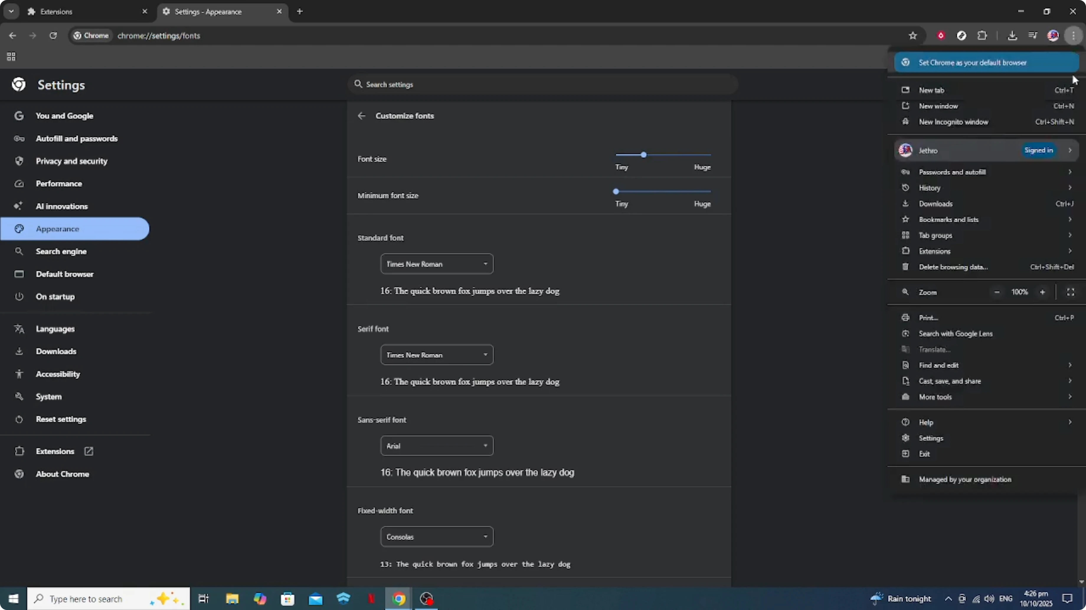 Screenshot from How To Easily Fix Google Chrome Italic Font Issue [2026 Guide] at 132s