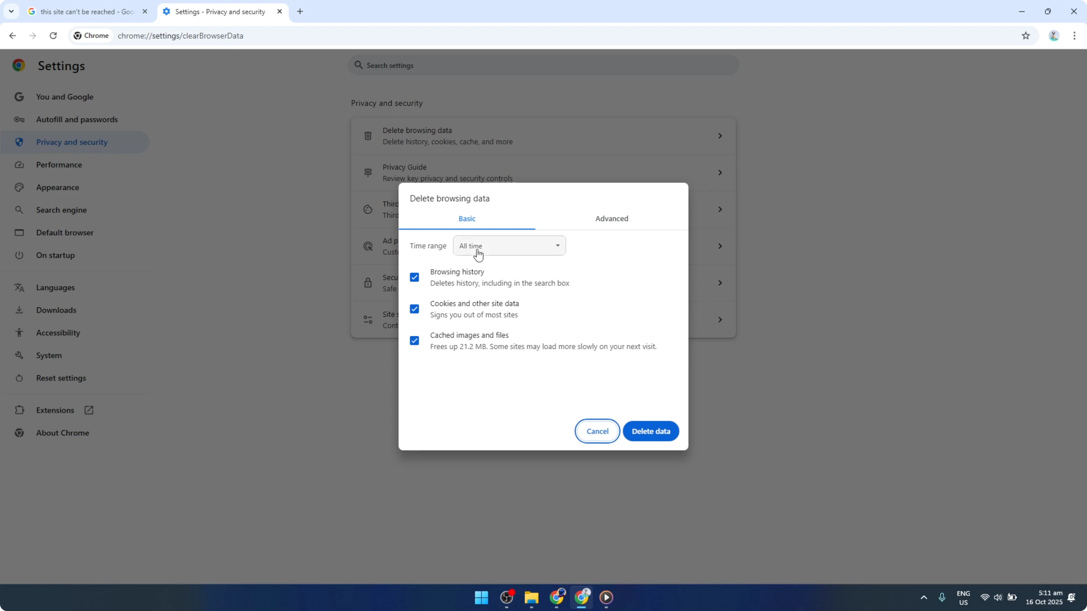 Screenshot from How To Fix This Site Can't be Reached Error In Google Chrome [2026 Guide] at 68s