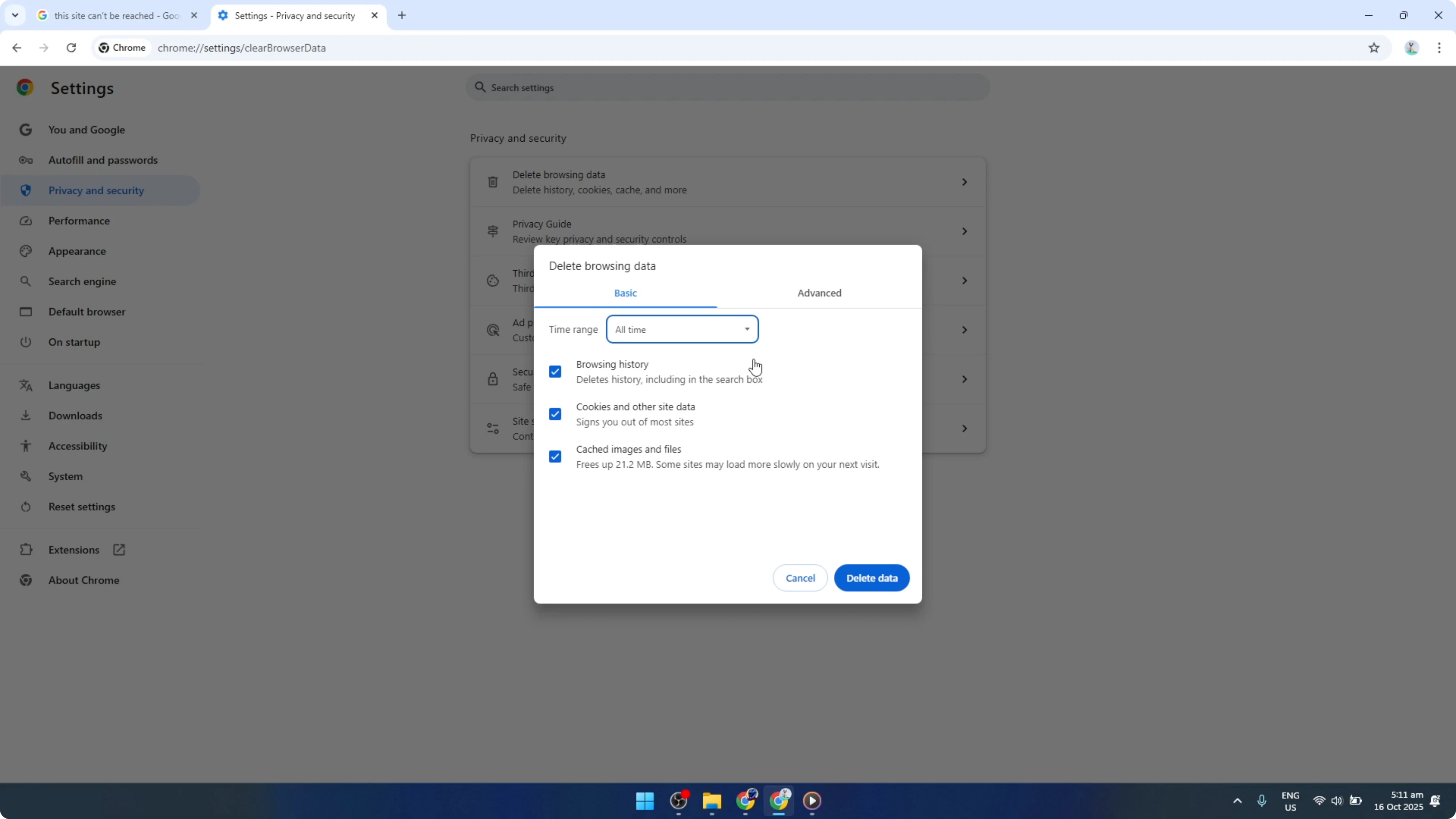 Screenshot from How To Fix This Site Can't be Reached Error In Google Chrome [2026 Guide] at 80s