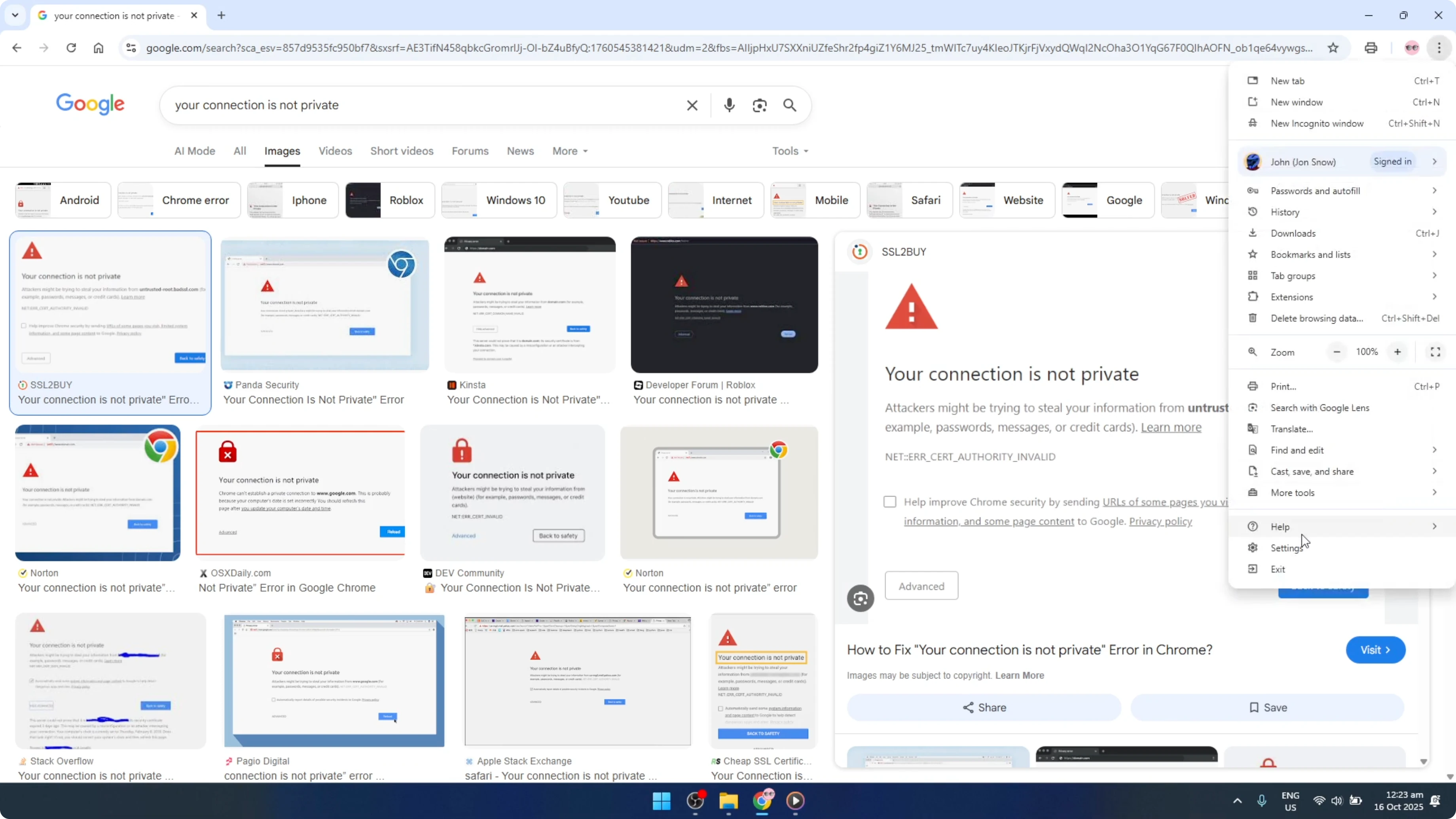 Screenshot from How To Fix “Your Connection is Not Private” Error on Google Chrome [2026 Guide] at 19s