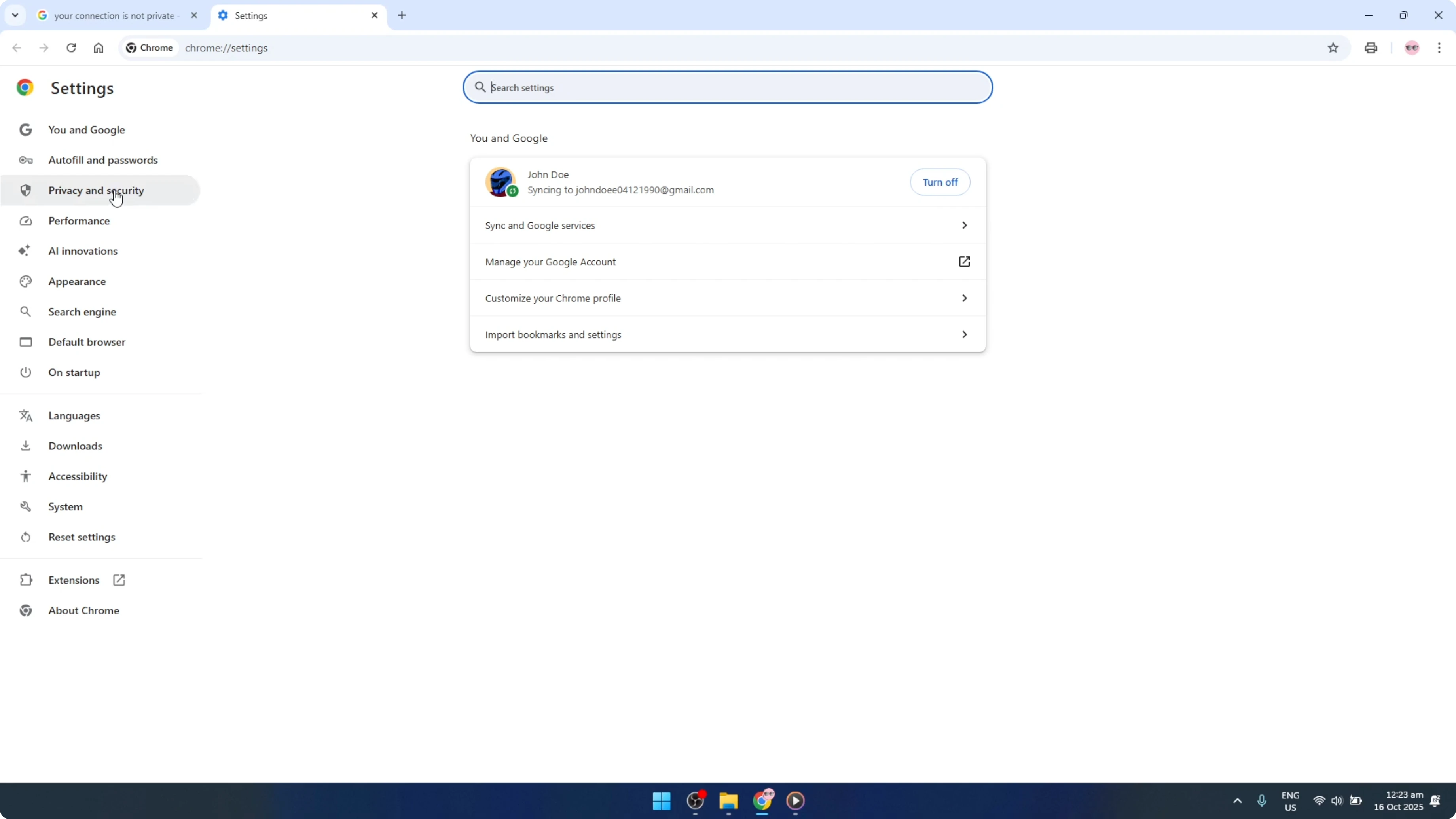 Screenshot from How To Fix “Your Connection is Not Private” Error on Google Chrome [2026 Guide] at 44s