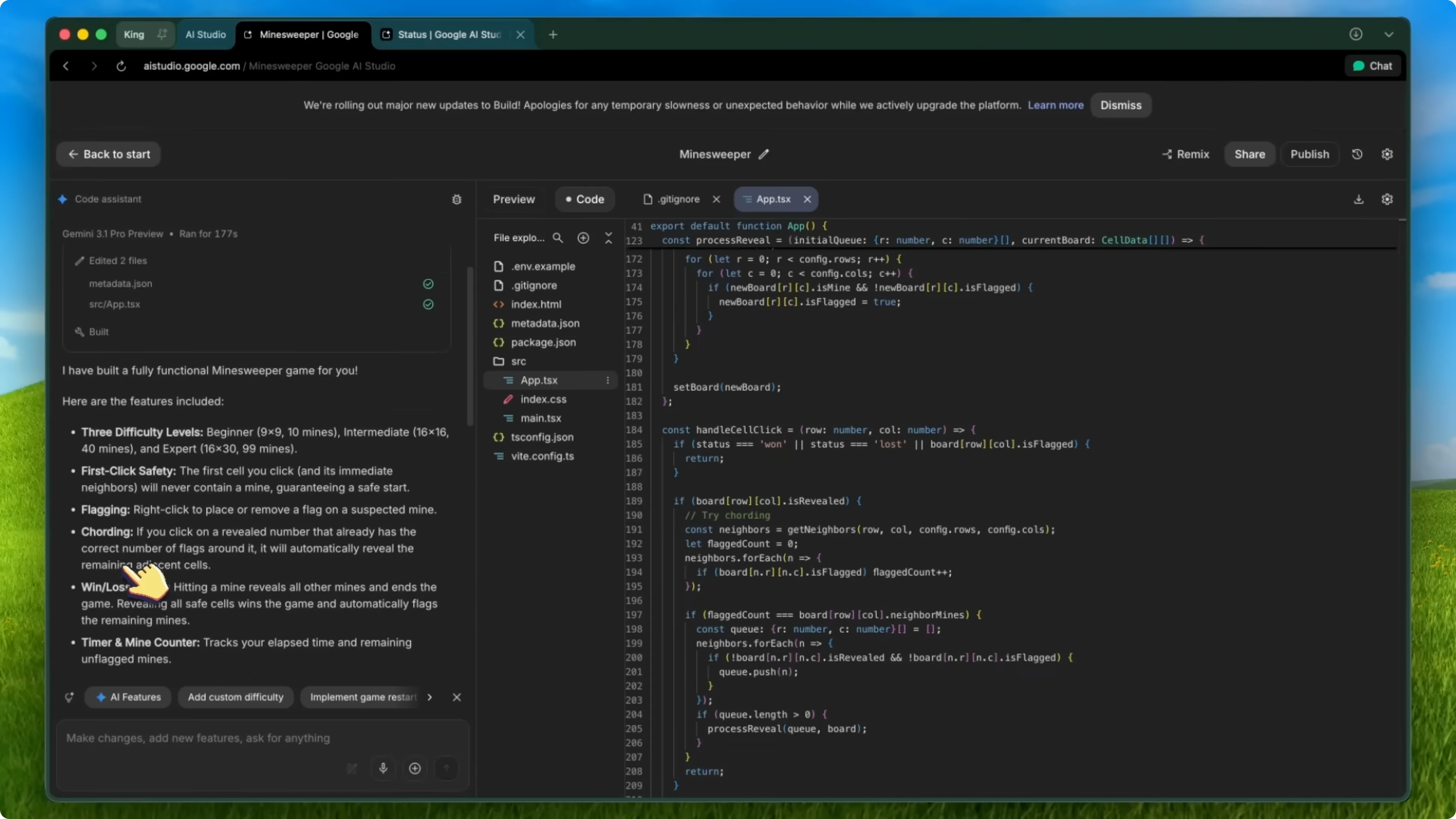Screenshot from Google AI Studio 2.0: Antigravity and Firebase Agent Features at 129s