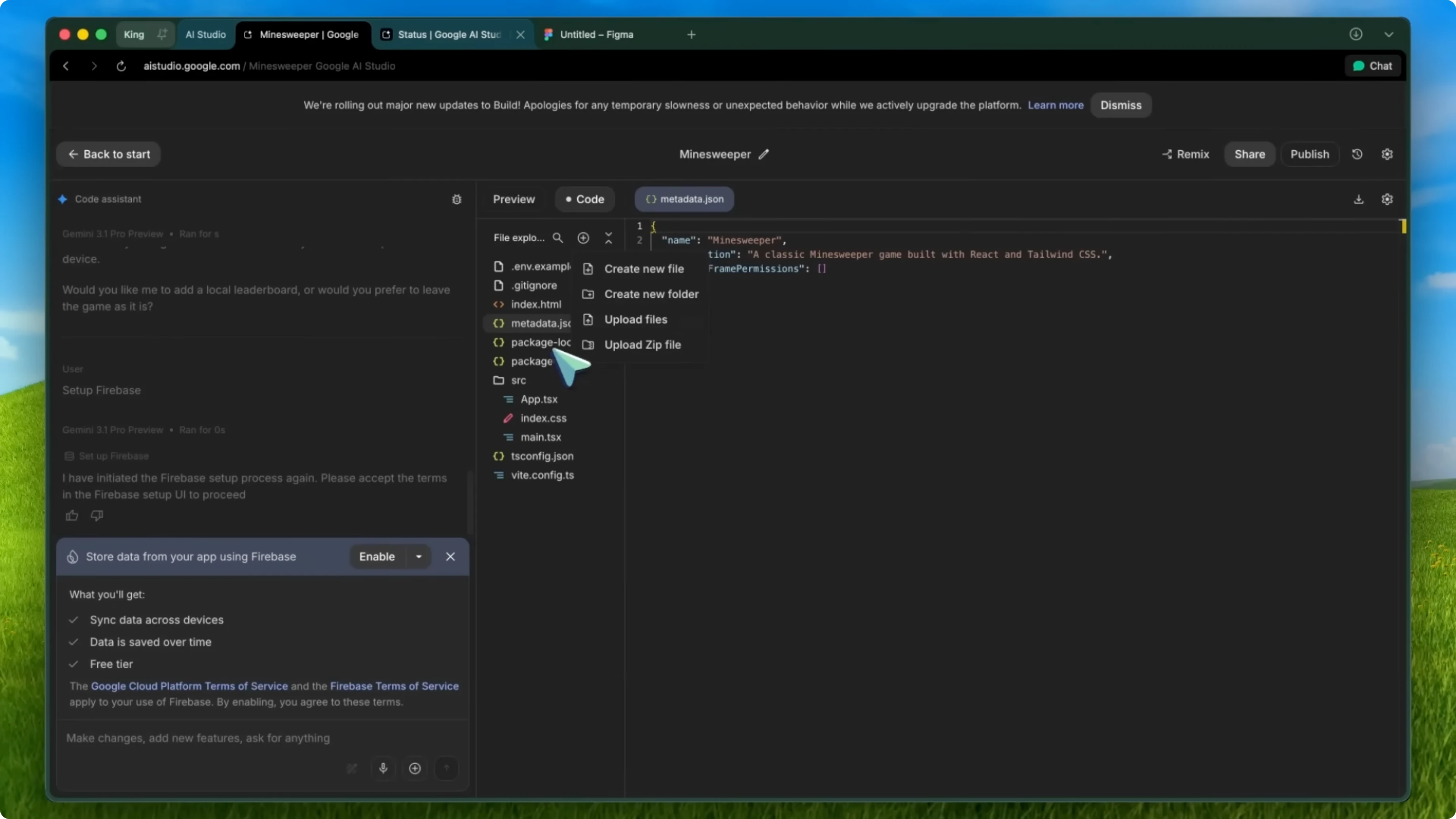 Screenshot from Google AI Studio 2.0: Antigravity and Firebase Agent Features at 317s