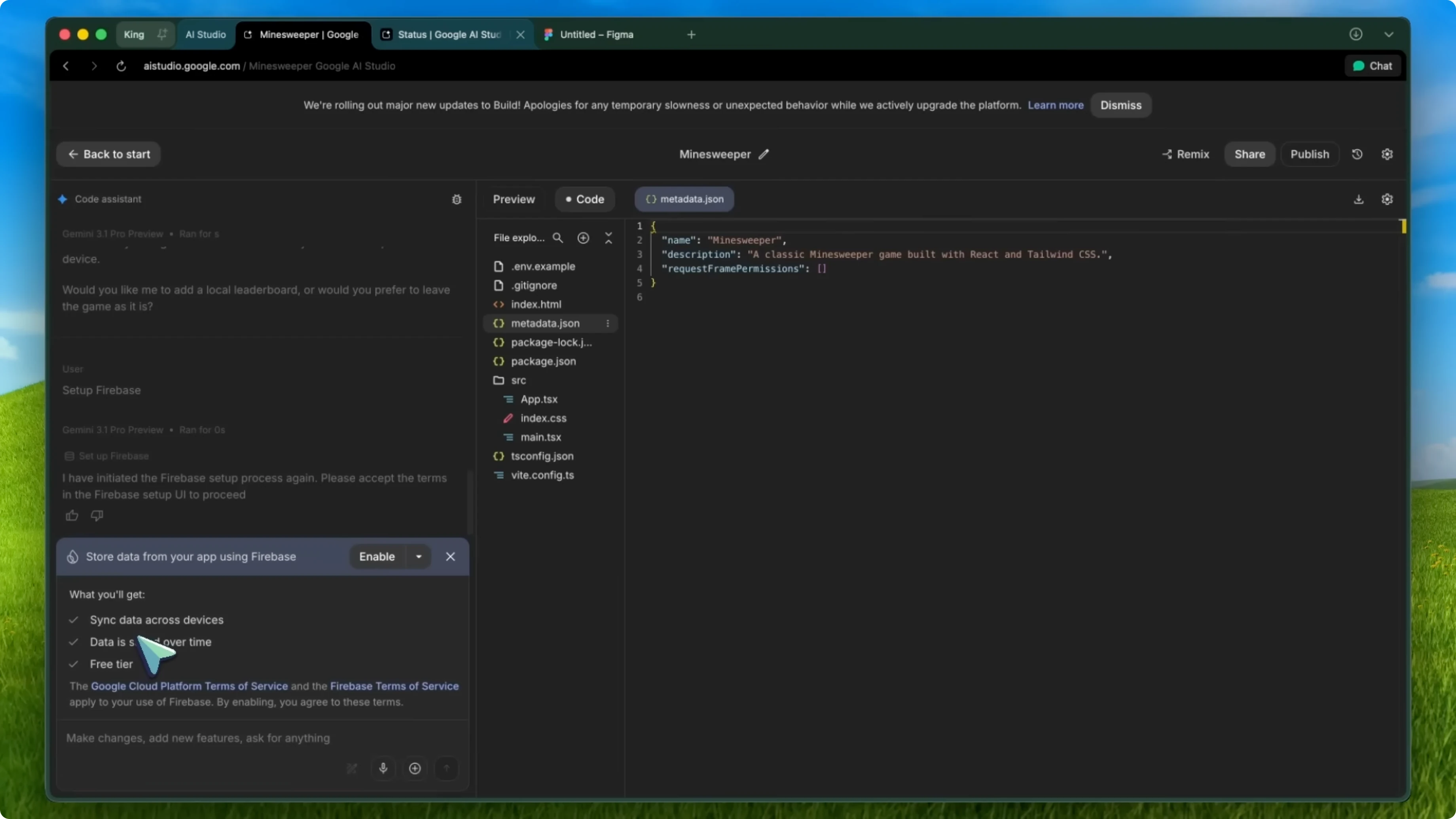 Screenshot from Google AI Studio 2.0: Antigravity and Firebase Agent Features at 331s