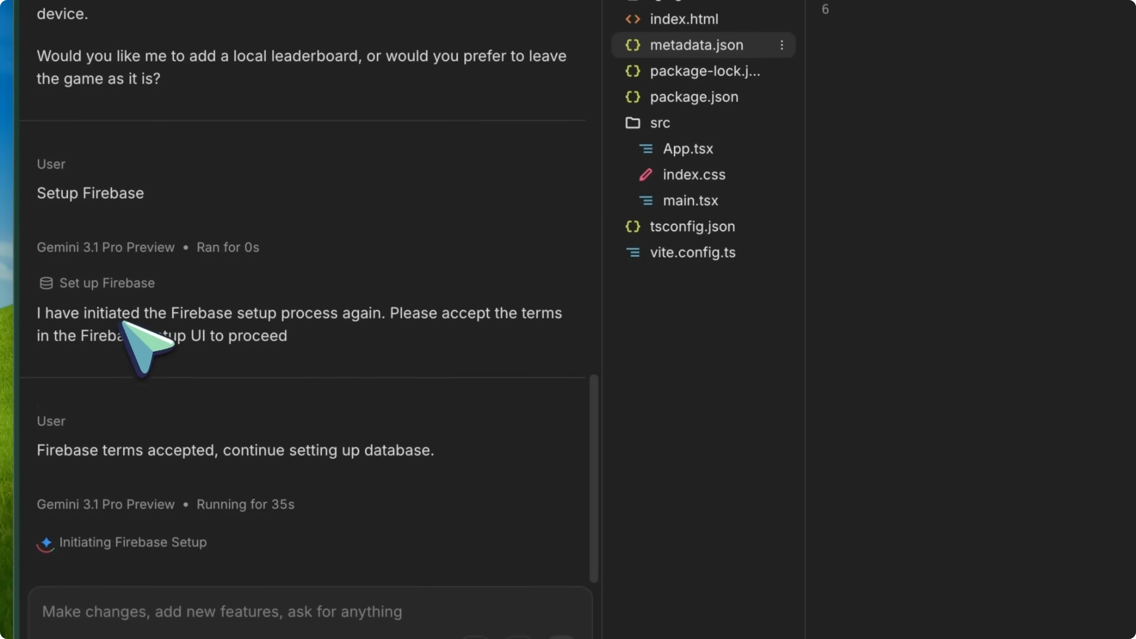 Screenshot from Google AI Studio 2.0: Antigravity and Firebase Agent Features at 402s